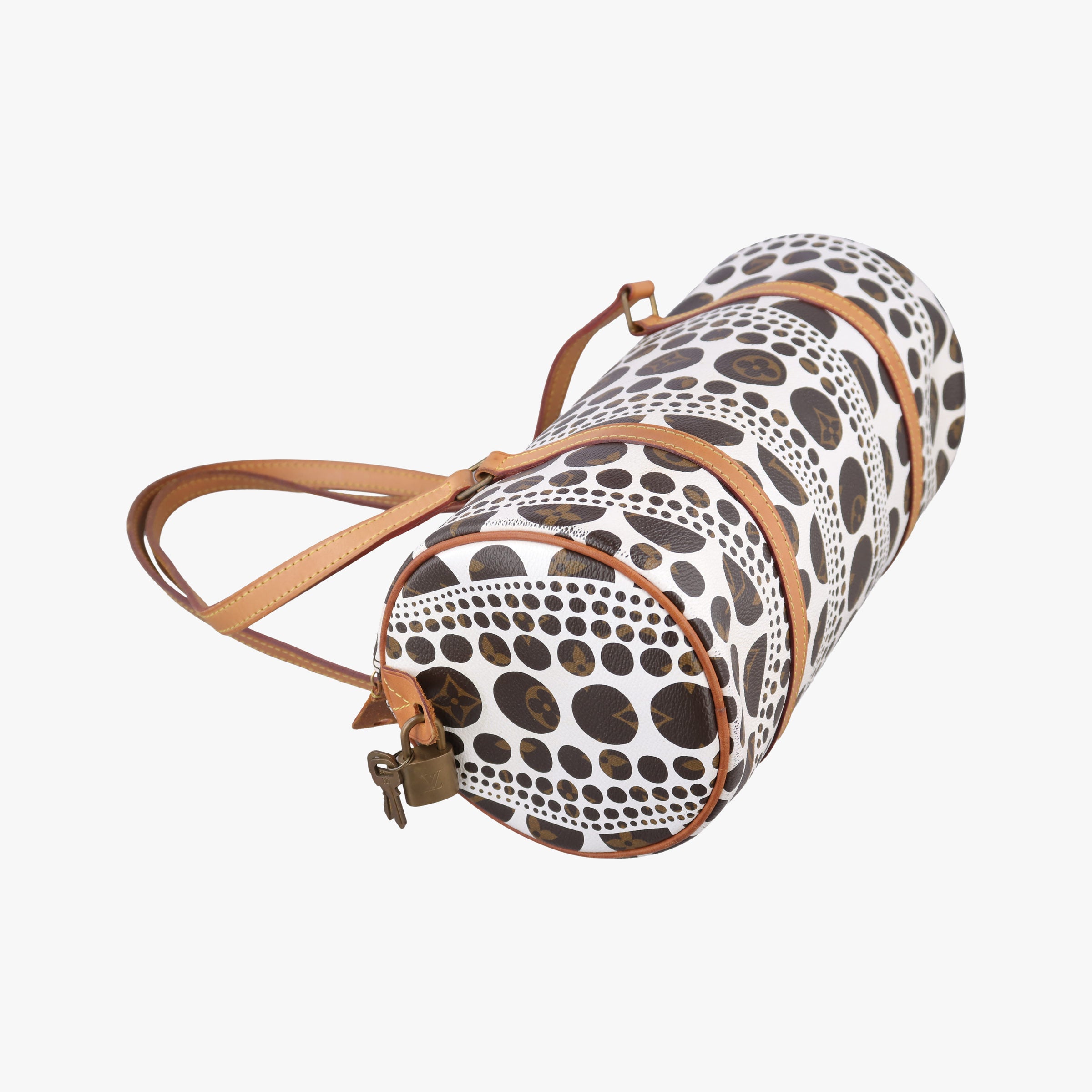 Secondhand Louis Vuitton Papillon GM White × Brown Monogram Pumpkin Dots M40687 shoulderbag | stylenewstar