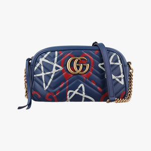 Vintage Gucci GG Marmont Navy×Multicolour Leather 447632 shoulderbag | stylenewstar