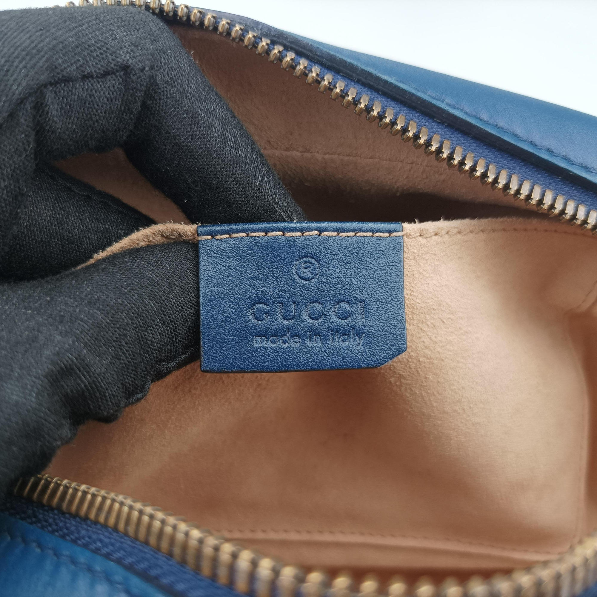 Vintage Gucci GG Marmont Navy×Multicolour Leather 447632 shoulderbag | stylenewstar