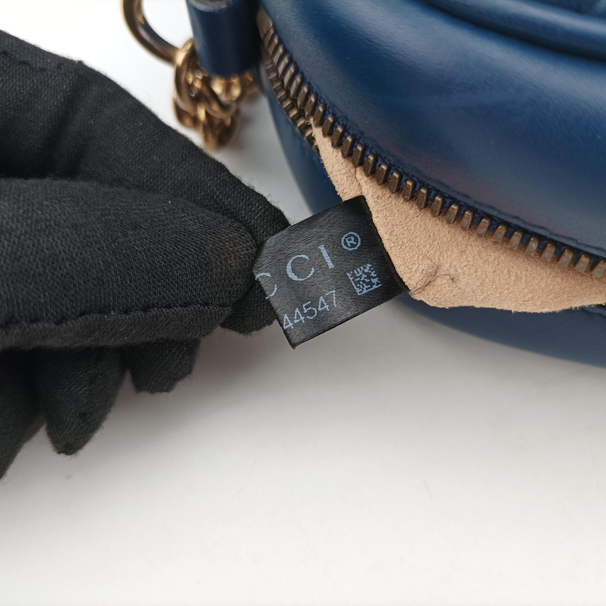 Vintage Gucci GG Marmont Navy×Multicolour Leather 447632 shoulderbag | stylenewstar