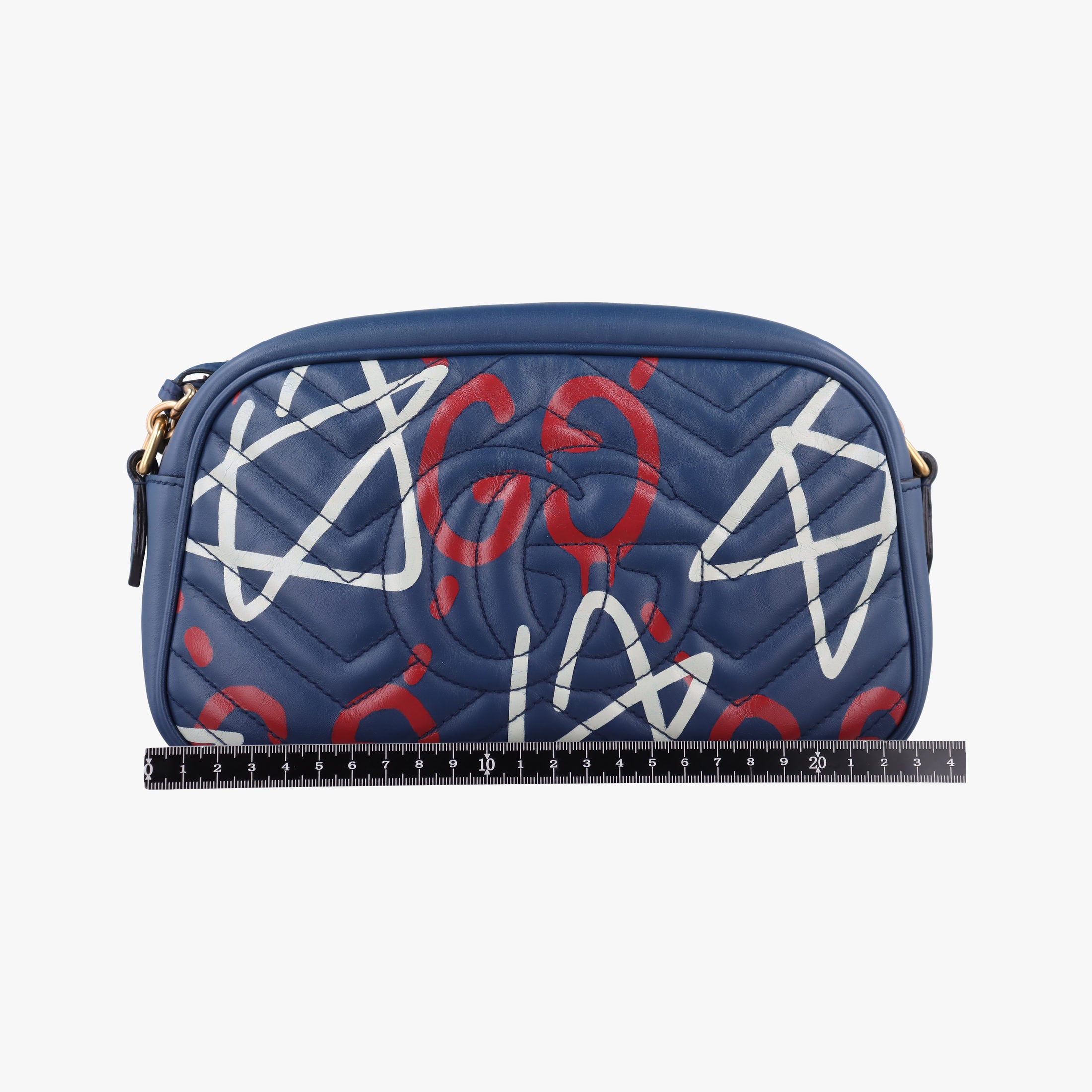 Vintage Gucci GG Marmont Navy×Multicolour Leather 447632 shoulderbag | stylenewstar