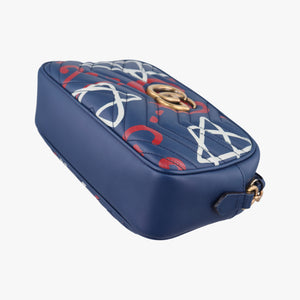 Vintage Gucci GG Marmont Navy×Multicolour Leather 447632 shoulderbag | stylenewstar