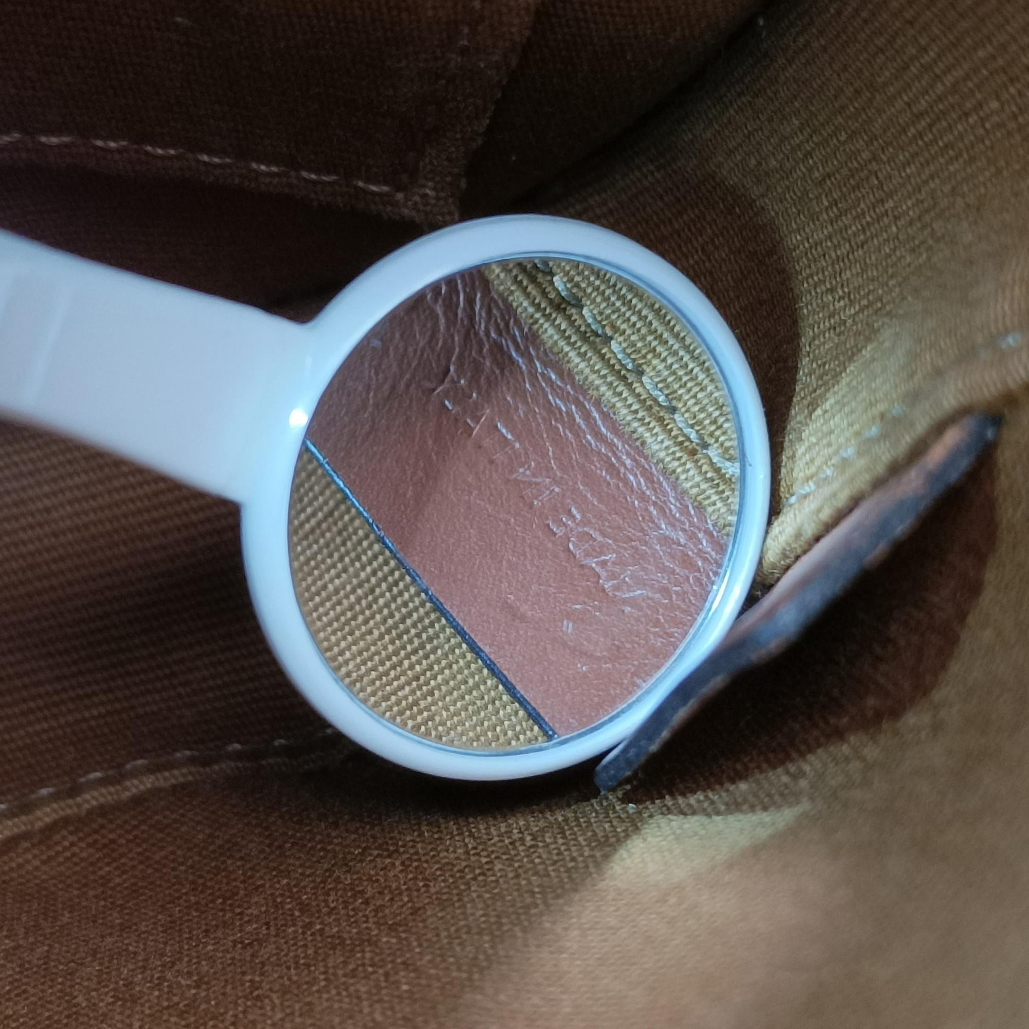 Pre-owned Celine Triomphe Mini Besace White×brown PVC coated canvas  shoulderbag | stylenewstar