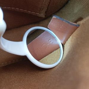 Pre-owned Celine Triomphe Mini Besace White×brown PVC coated canvas  shoulderbag | stylenewstar