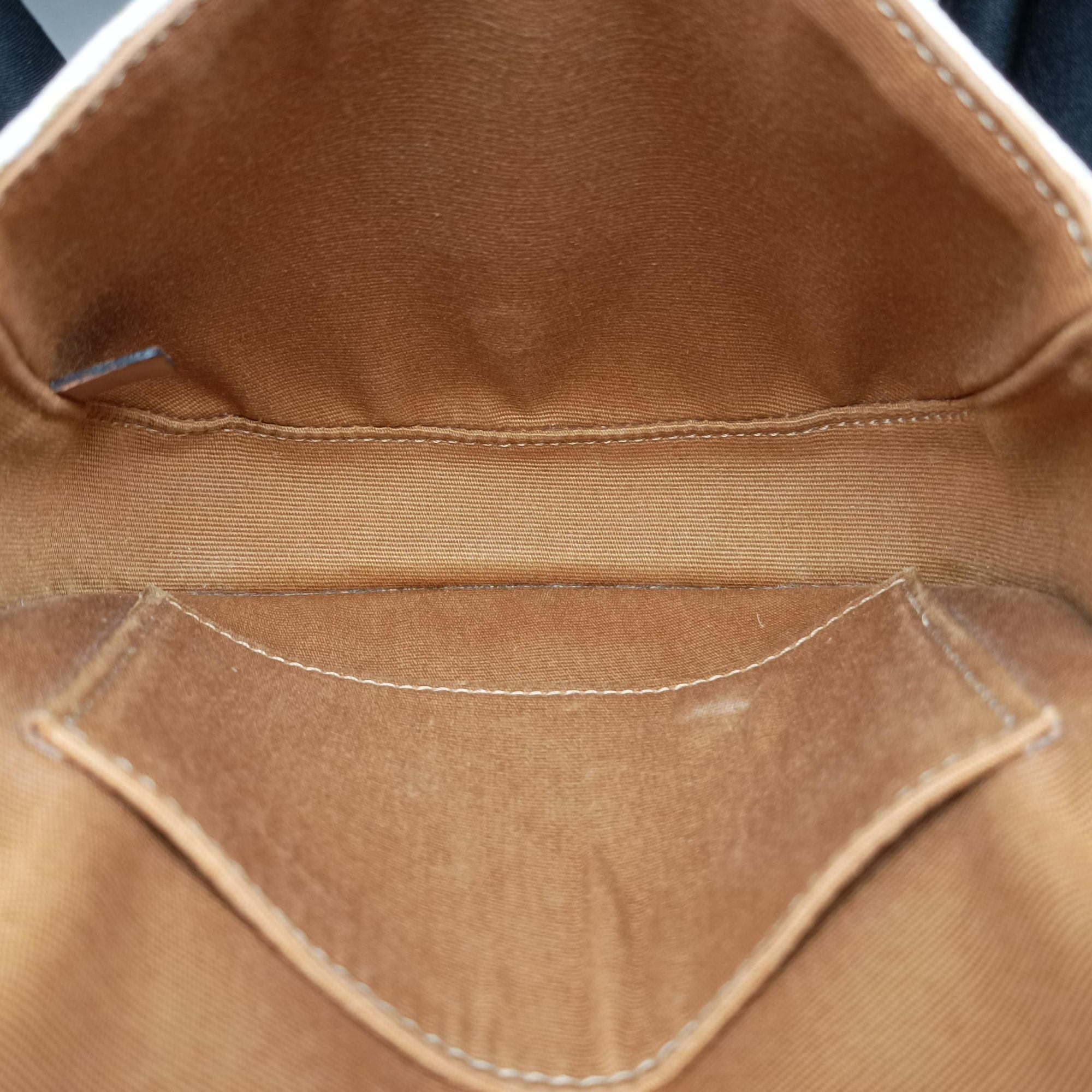 Pre-owned Celine Triomphe Mini Besace White×brown PVC coated canvas  shoulderbag | stylenewstar