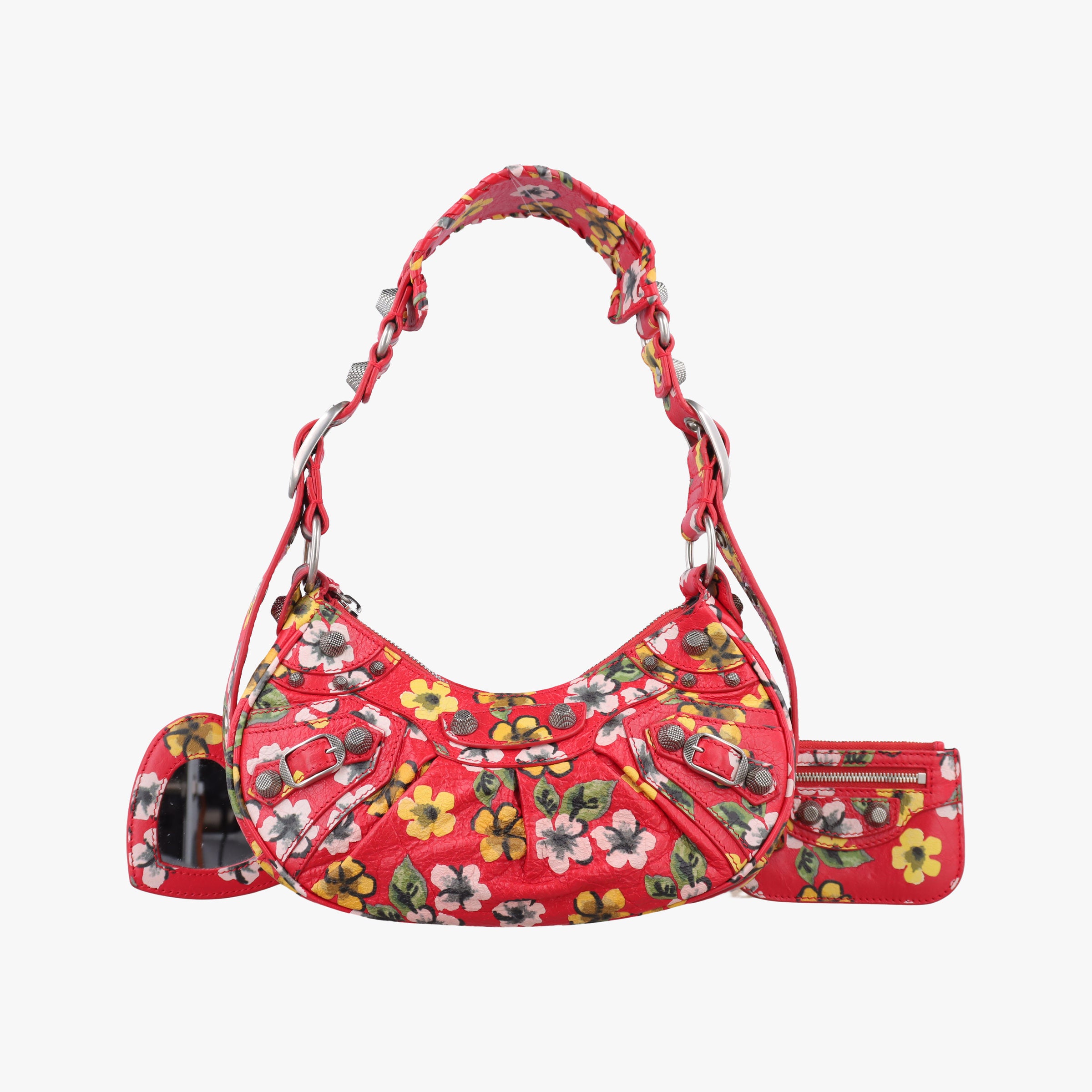 Pre-owned Balenciaga Le Cagole Red × Multicolor lambskin  shoulderbag | stylenewstar