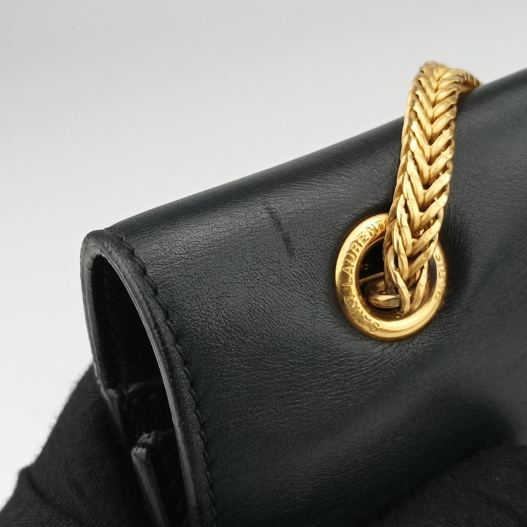 Pre-owned Yves Saint Laurent BETTY Black Leather 314515 shoulderbag | stylenewstar