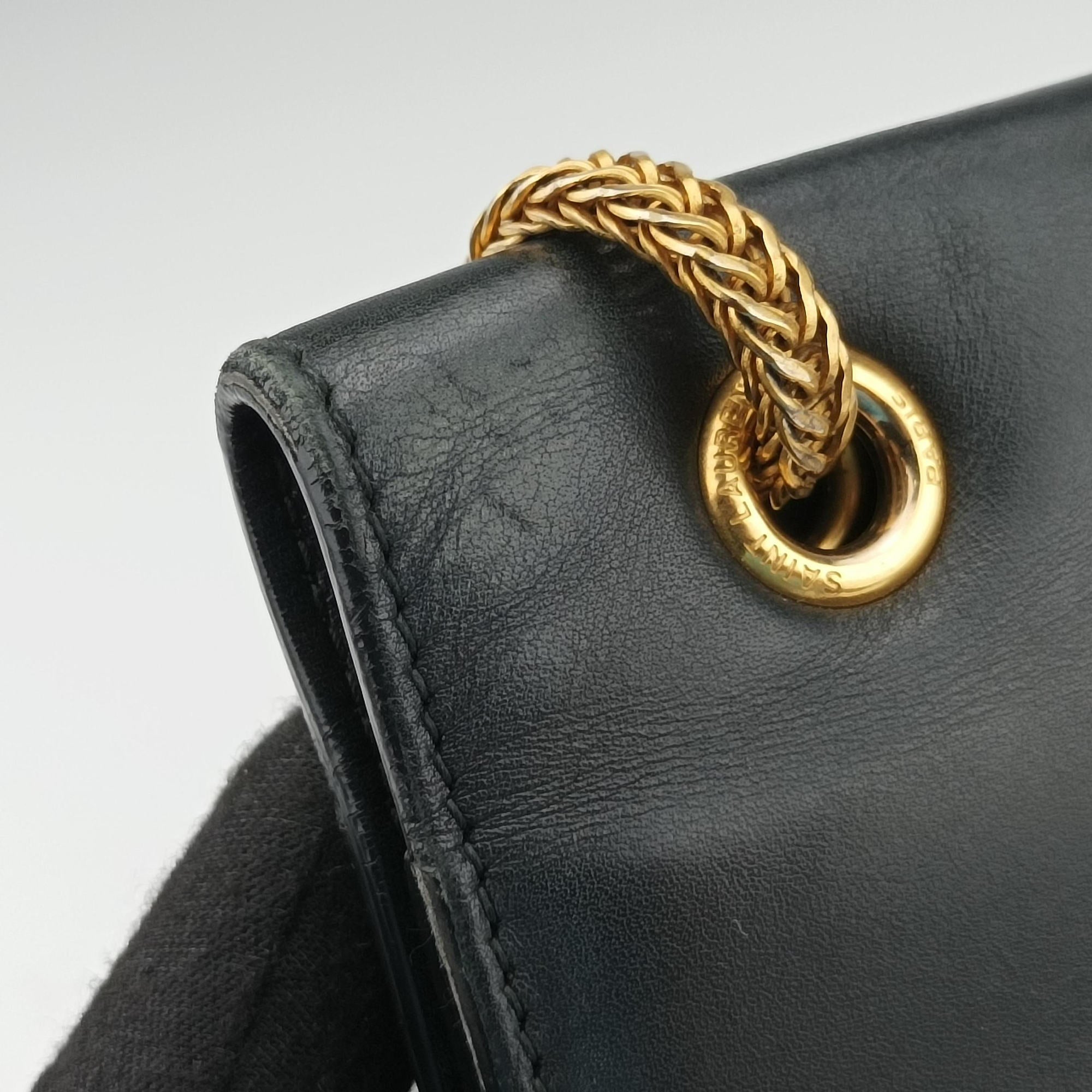 Pre-owned Yves Saint Laurent BETTY Black Leather 314515 shoulderbag | stylenewstar