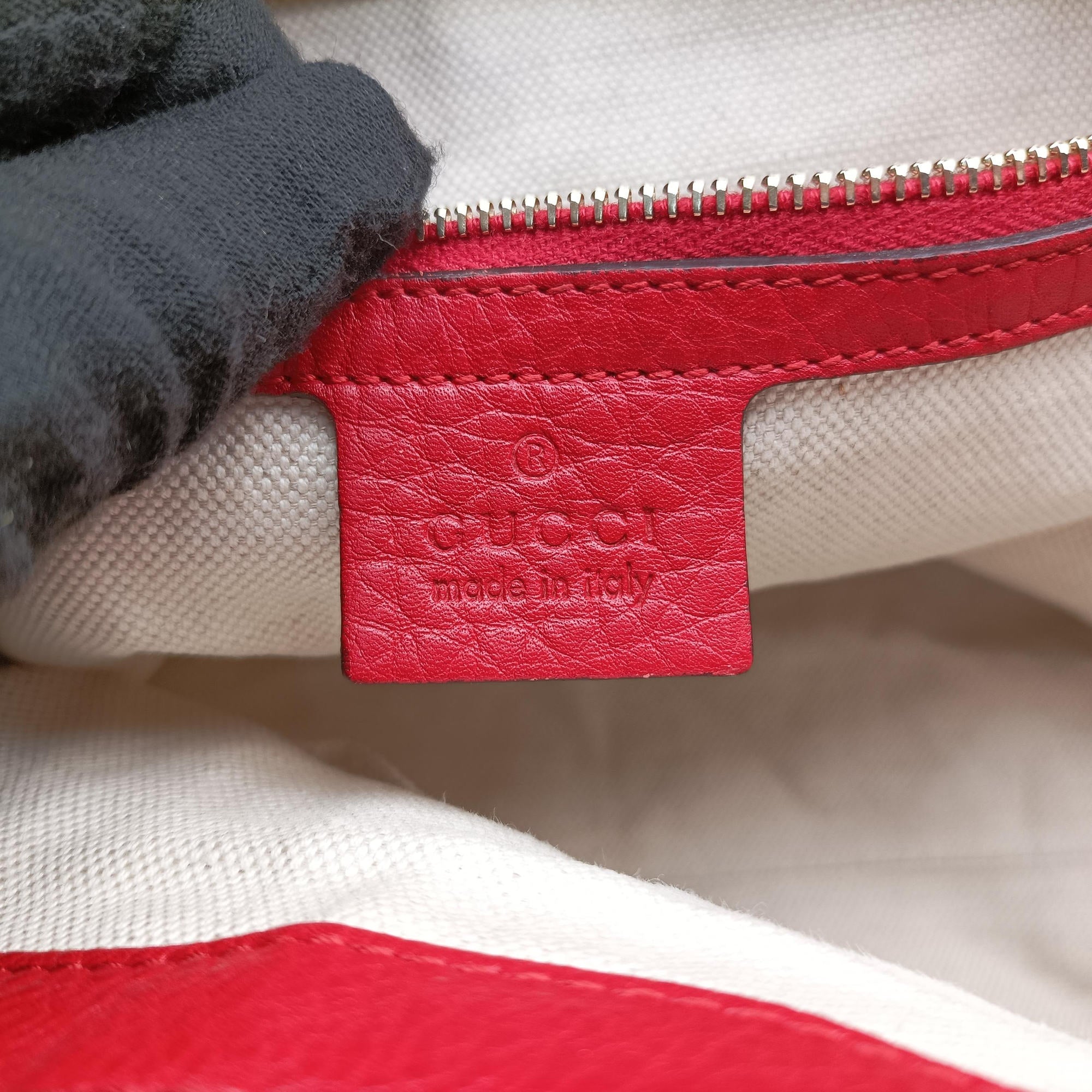 Pre-owned Gucci Bella Red Leather 282301 shoulderbag | stylenewstar