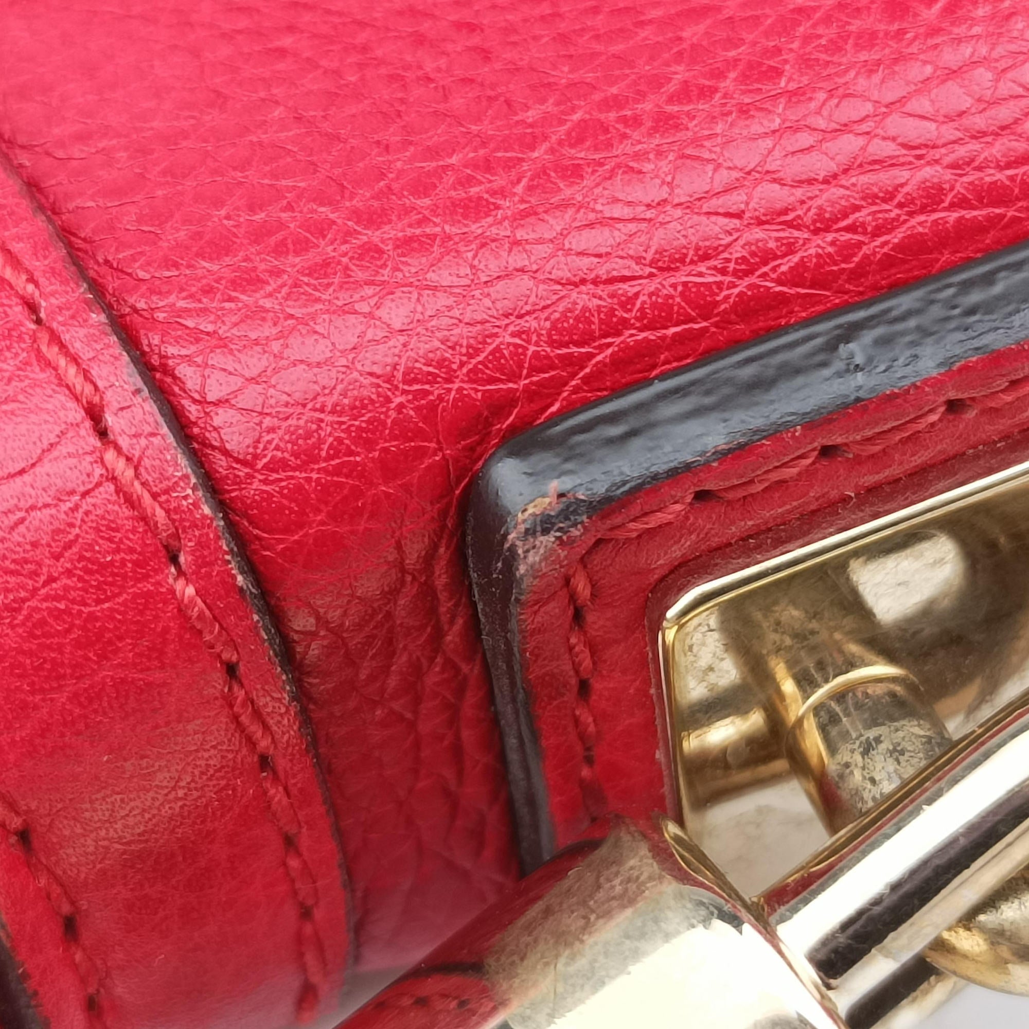 Pre-owned Gucci Bella Red Leather 282301 shoulderbag | stylenewstar
