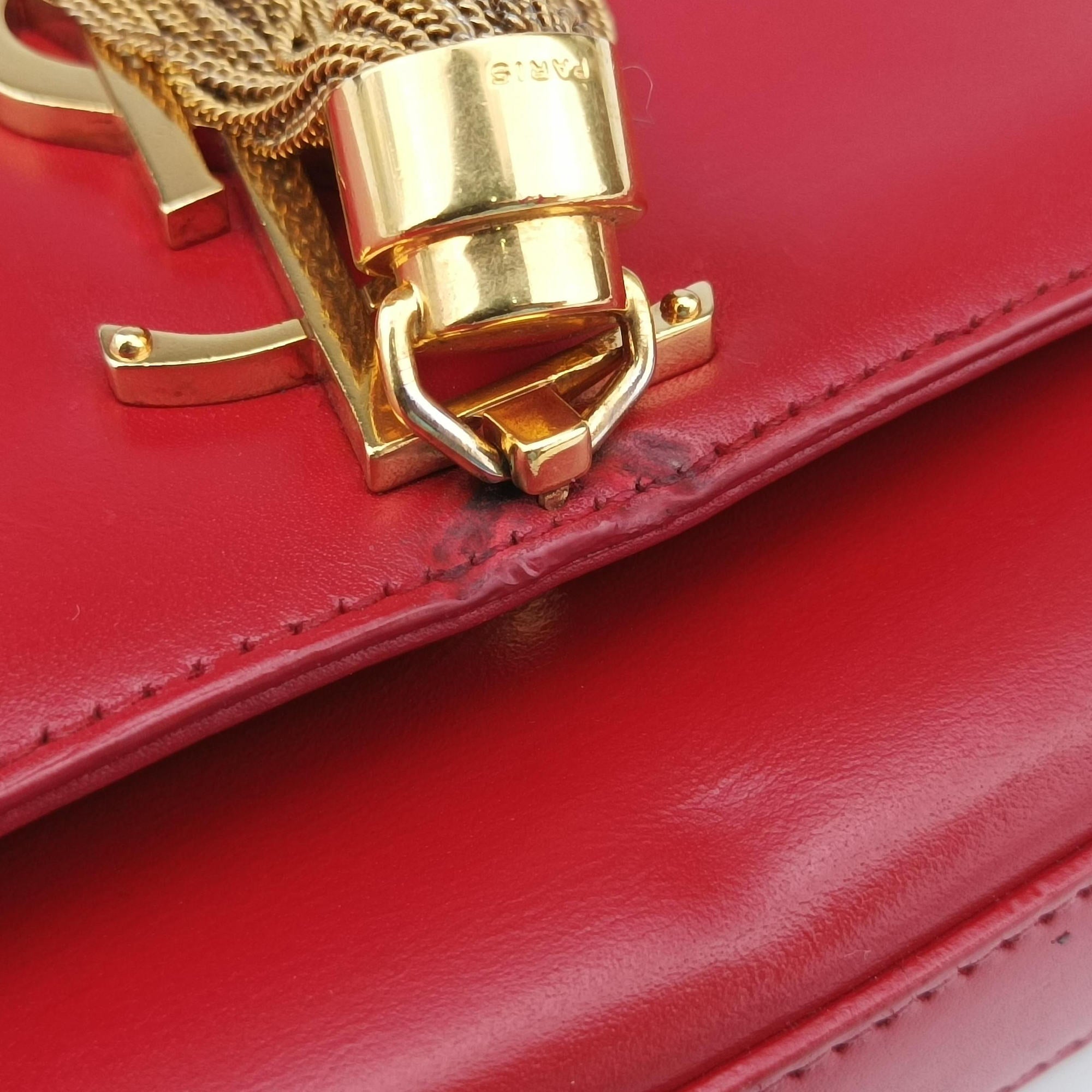 Pre-owned Yves Saint Laurent KATE Red Leather 326076 shoulderbag | stylenewstar