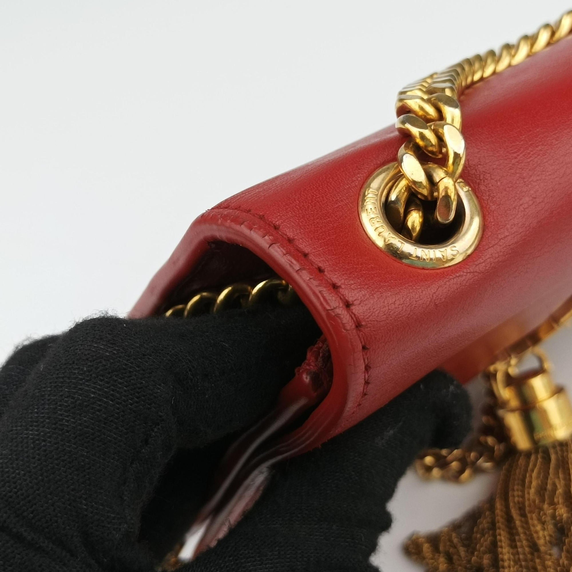Pre-owned Yves Saint Laurent KATE Red Leather 326076 shoulderbag | stylenewstar