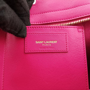Pre-owned Yves Saint Laurent BABY CABAS Rose Leather 394461 shoulderbag | stylenewstar