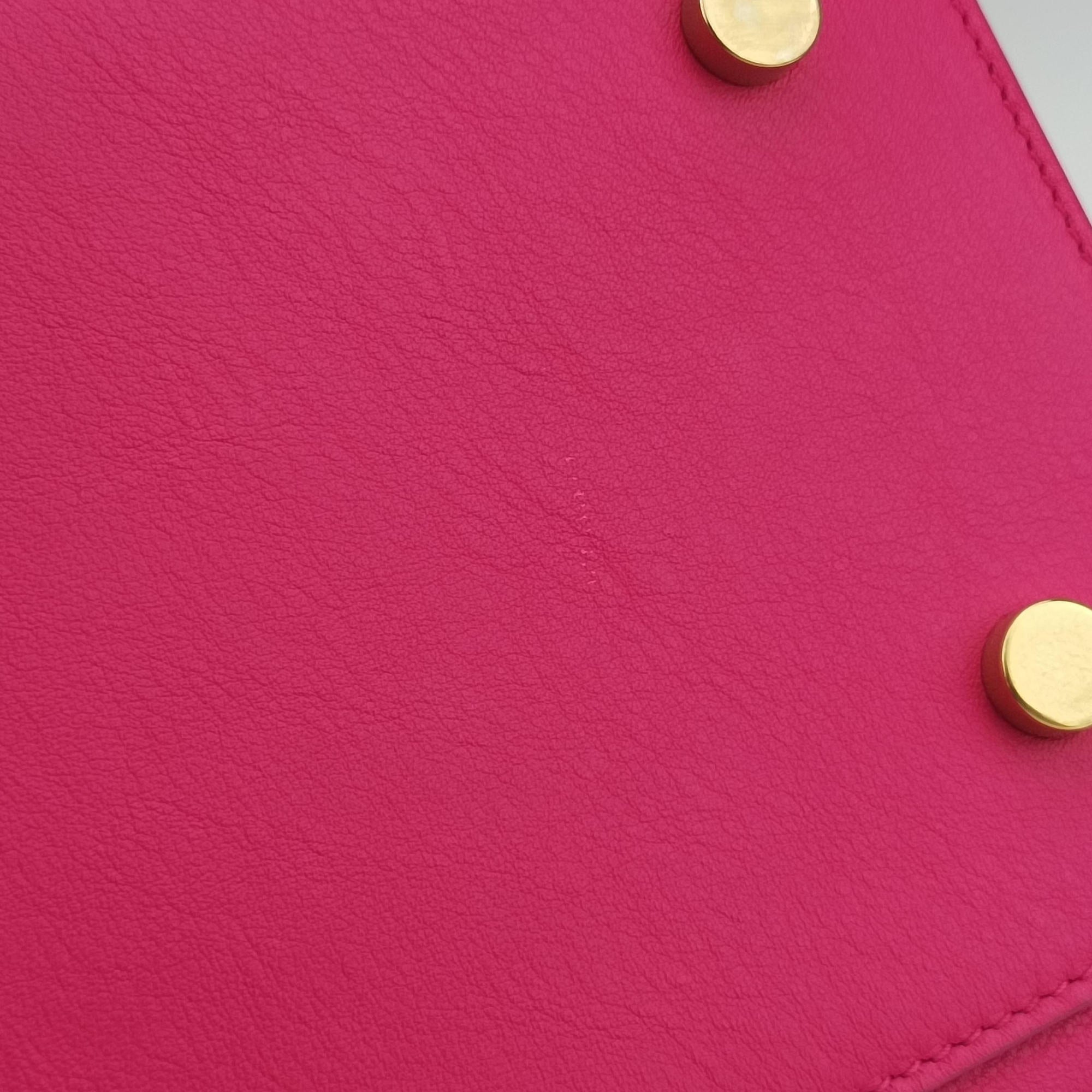 Pre-owned Yves Saint Laurent BABY CABAS Rose Leather 394461 shoulderbag | stylenewstar
