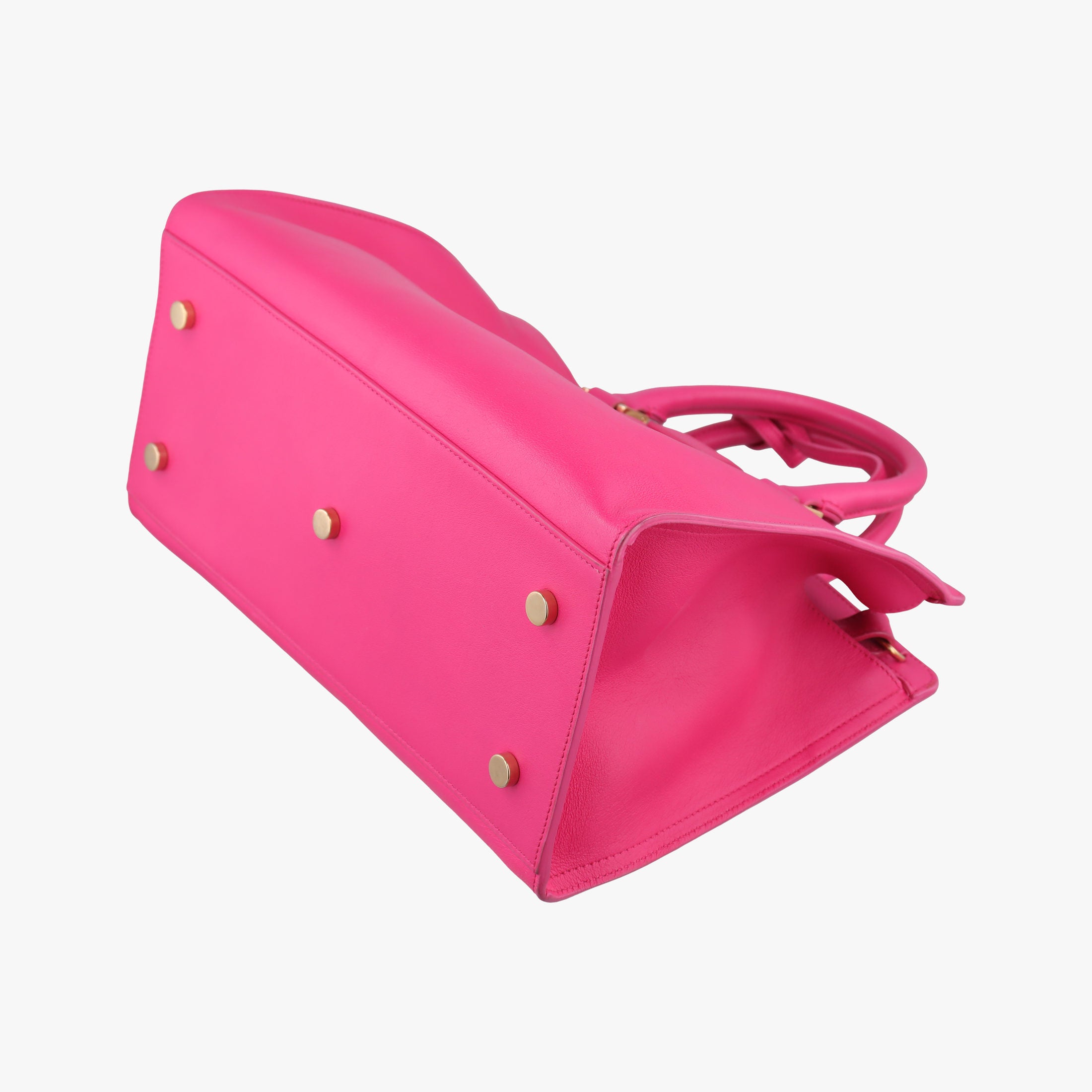 Pre-owned Yves Saint Laurent BABY CABAS Rose Leather 394461 shoulderbag | stylenewstar