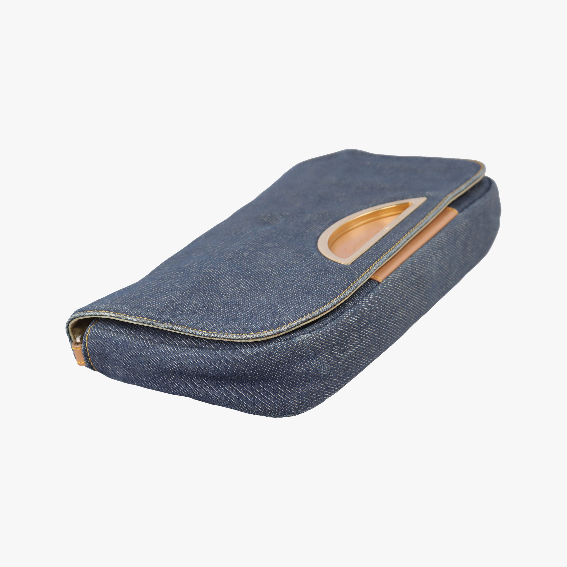 Pre-owned Christian Dior Marispearl Navy denim  shoulderbag | stylenewstar