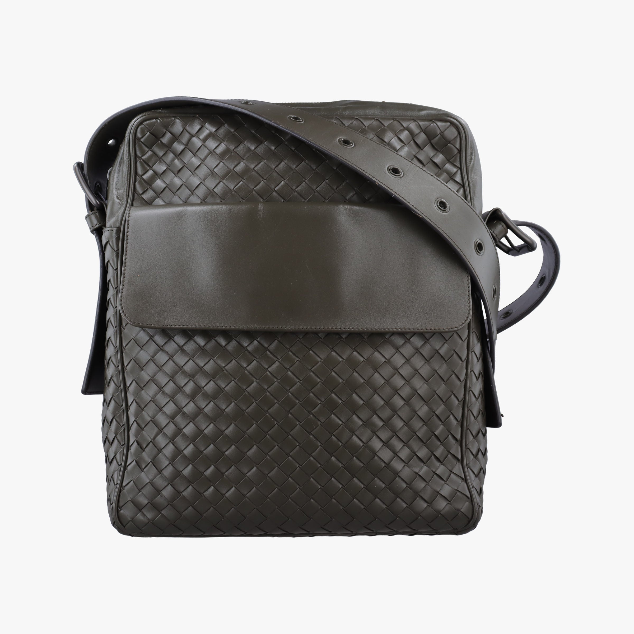 Pre-owned Bottega Veneta Intrecciato Grey lambskin  shoulderbag | stylenewstar