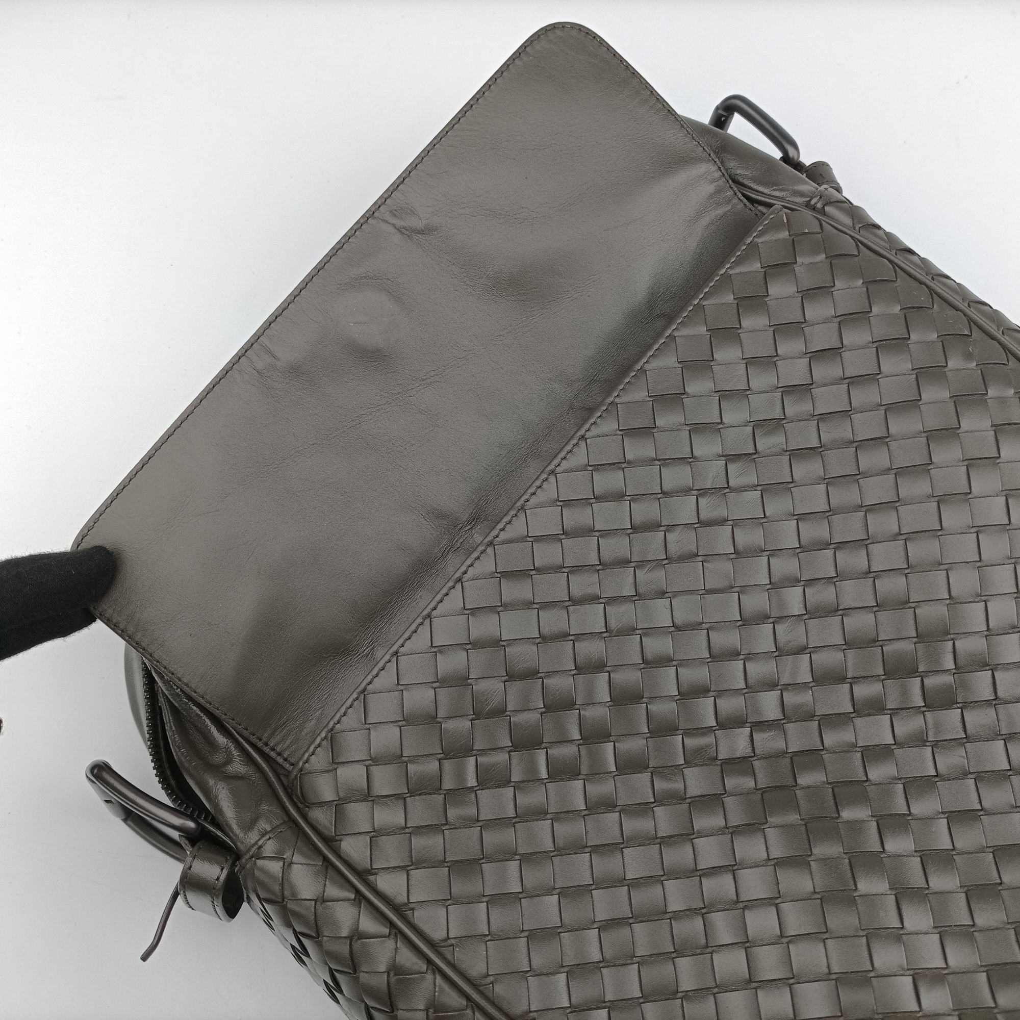 Pre-owned Bottega Veneta Intrecciato Grey lambskin  shoulderbag | stylenewstar