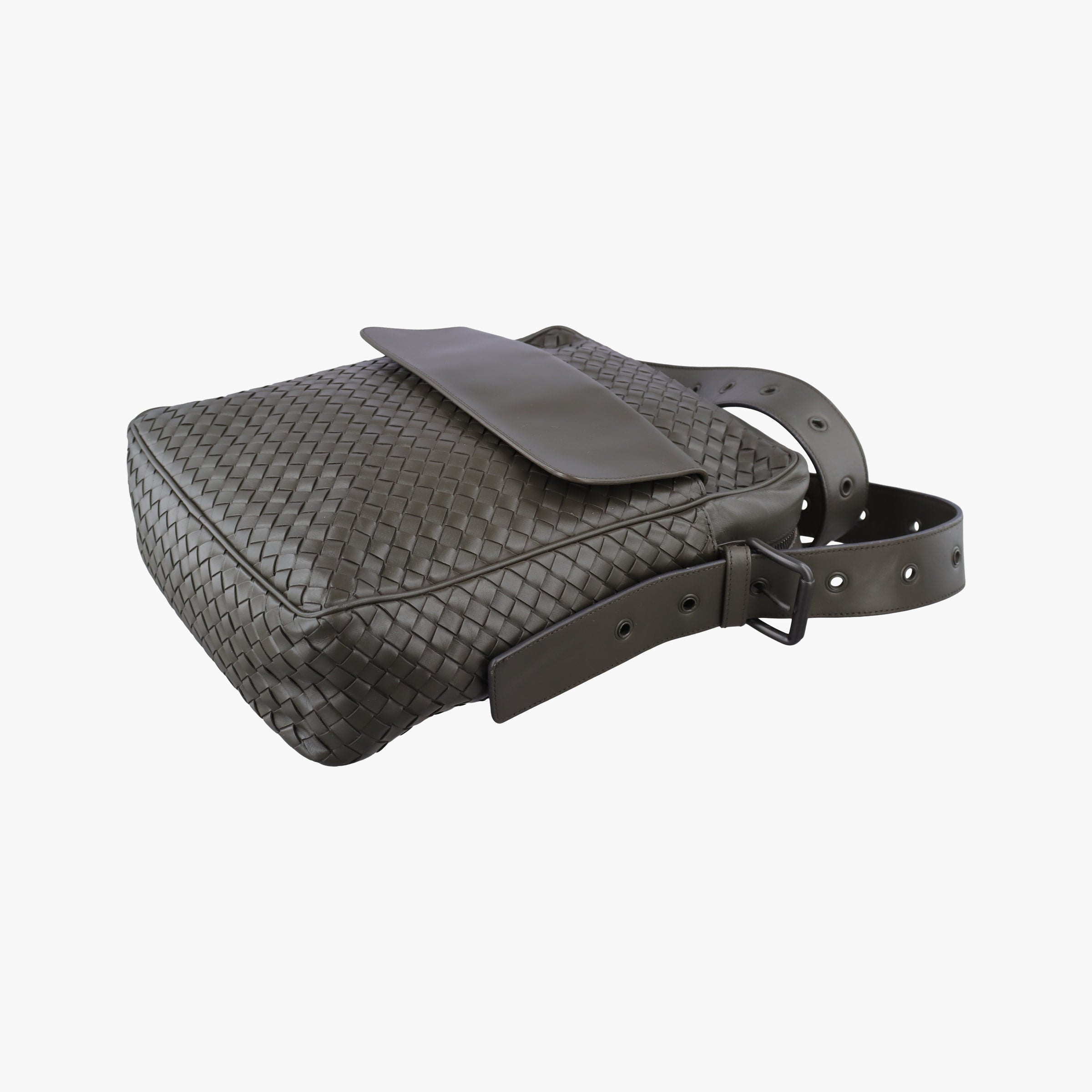 Pre-owned Bottega Veneta Intrecciato Grey lambskin  shoulderbag | stylenewstar
