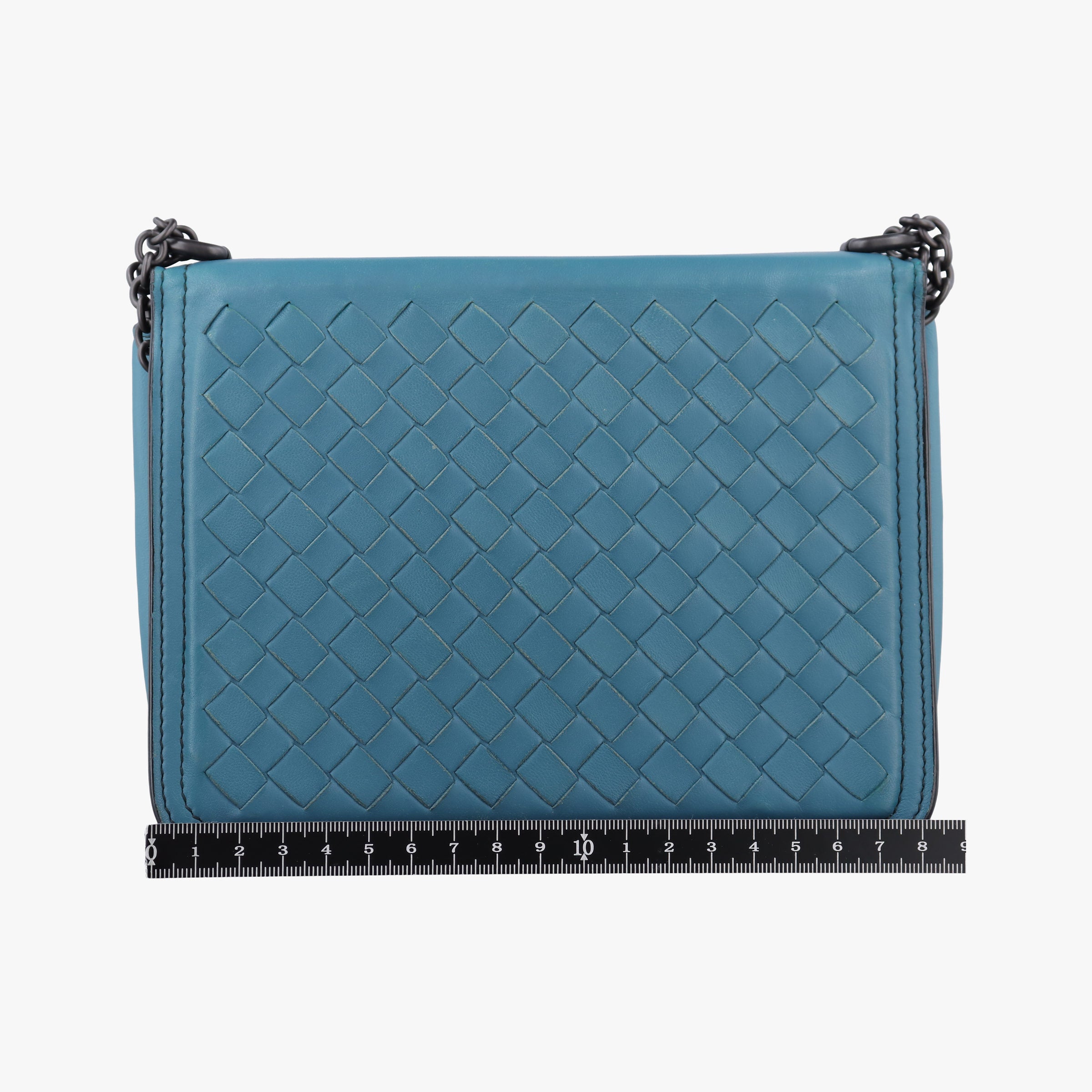 Pre-owned Bottega Veneta Intrecciato Runaway Blue lambskin  shoulderbag | stylenewstar