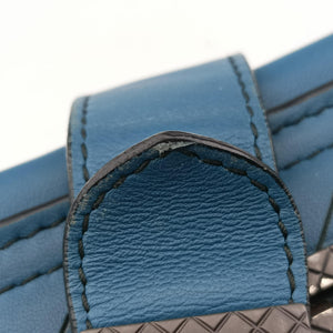 Pre-owned Bottega Veneta Intrecciato Runaway Blue lambskin  shoulderbag | stylenewstar