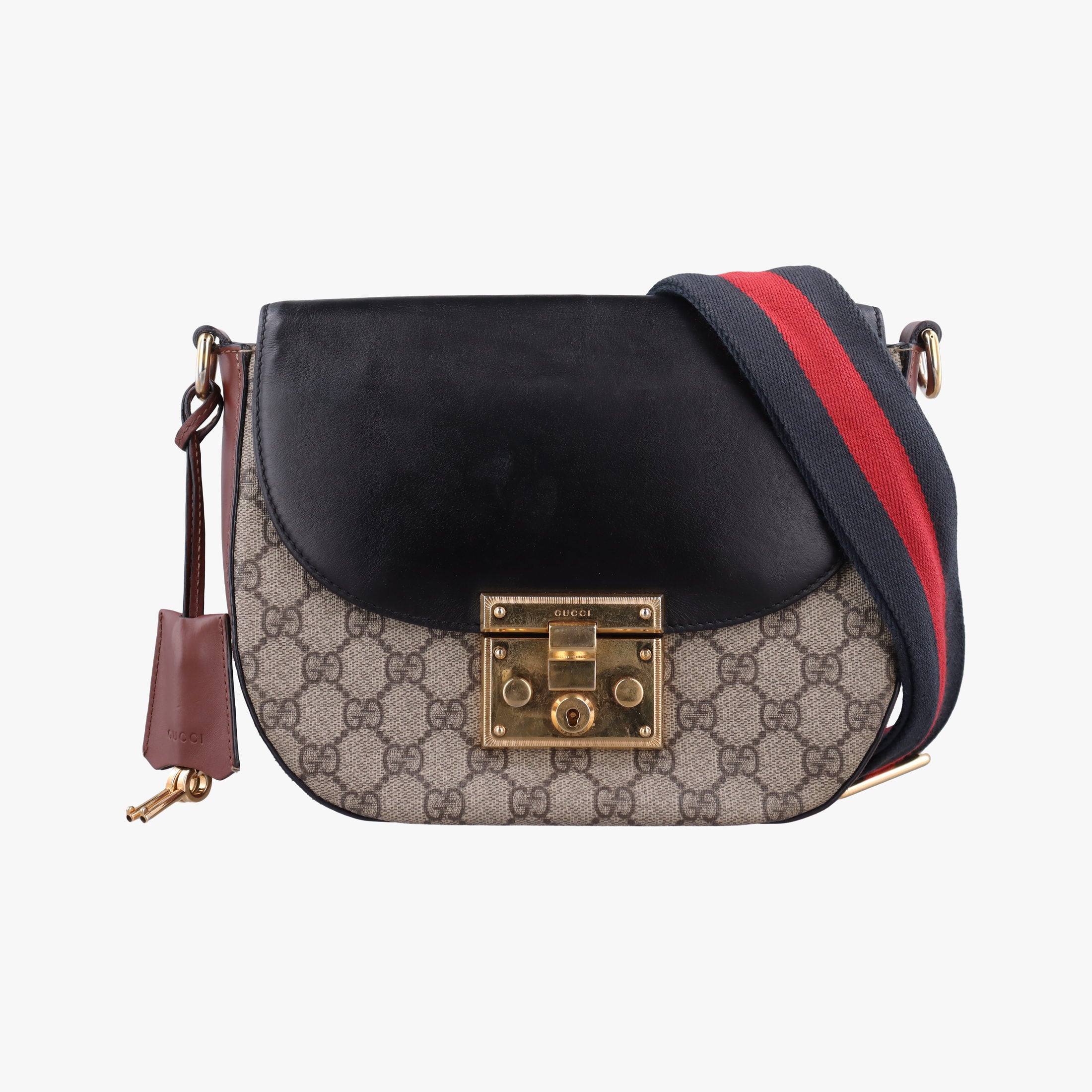 Vintage Gucci Padlock Guccissima Beige×Black PVC coated canvas×Leather 453189 shoulderbag | stylenewstar