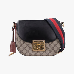 Vintage Gucci Padlock Guccissima Beige×Black PVC coated canvas×Leather 453189 shoulderbag | stylenewstar