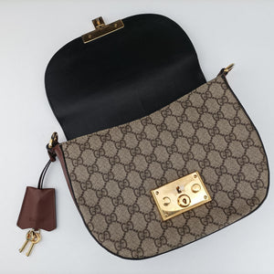 Vintage Gucci Padlock Guccissima Beige×Black PVC coated canvas×Leather 453189 shoulderbag | stylenewstar