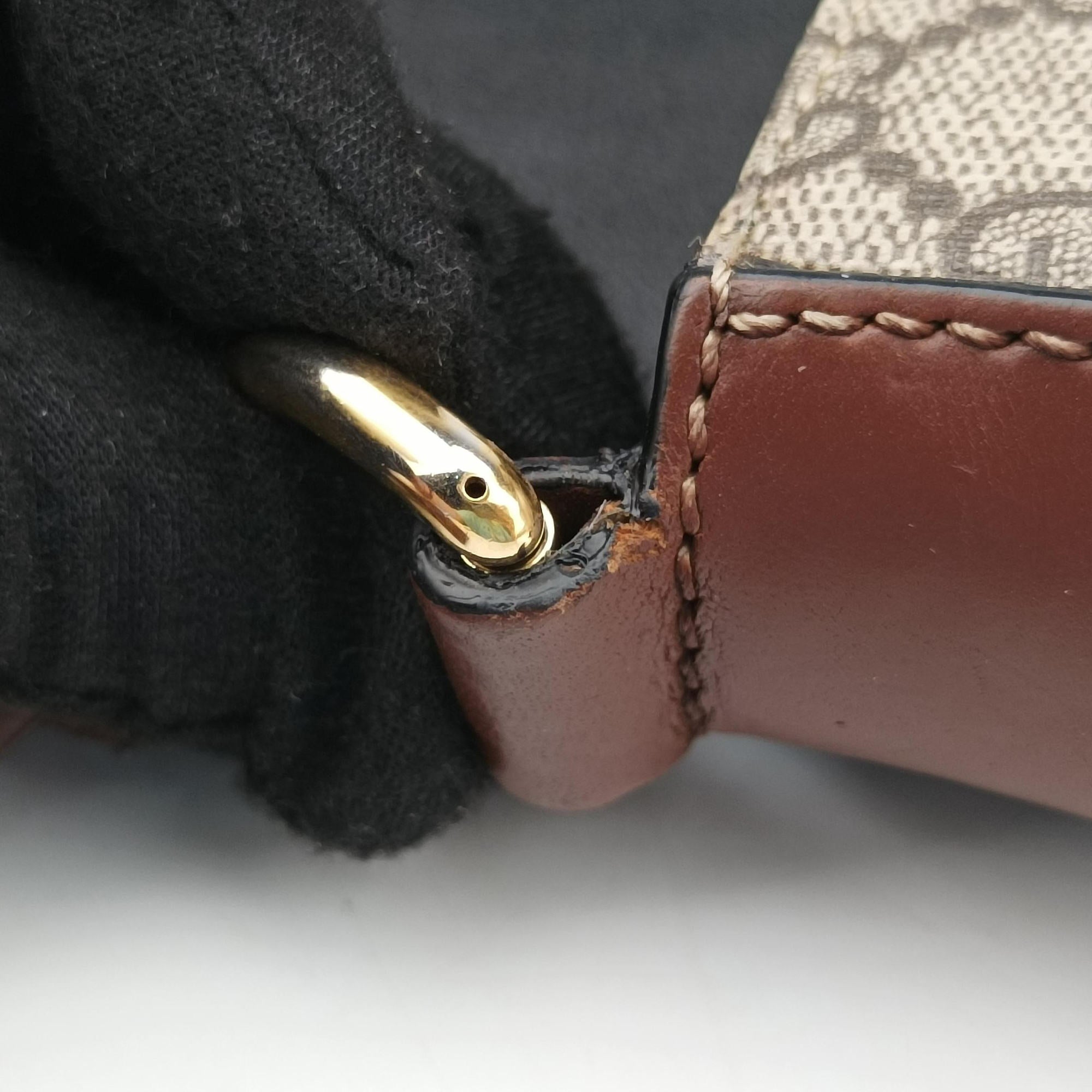 Vintage Gucci Padlock Guccissima Beige×Black PVC coated canvas×Leather 453189 shoulderbag | stylenewstar