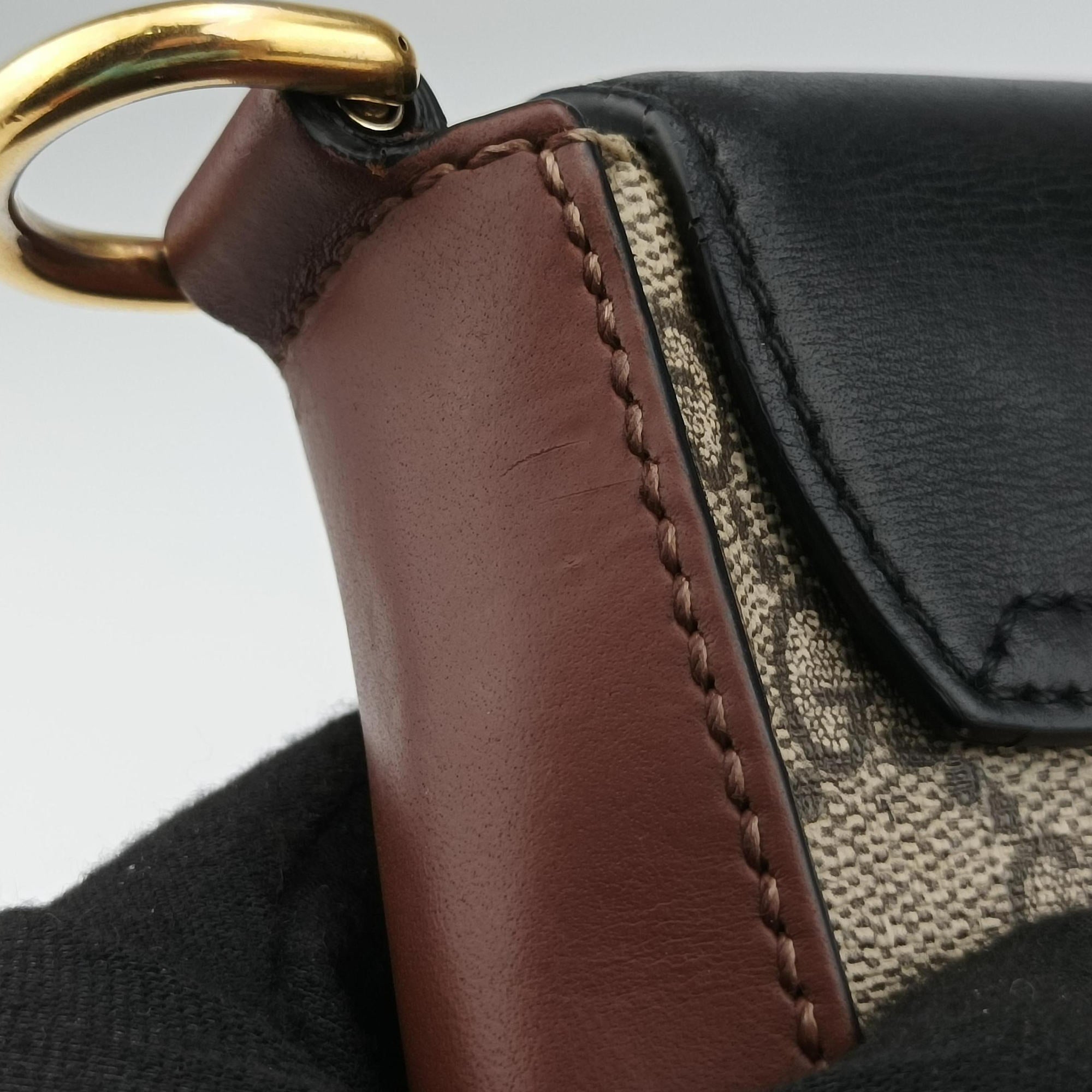Vintage Gucci Padlock Guccissima Beige×Black PVC coated canvas×Leather 453189 shoulderbag | stylenewstar