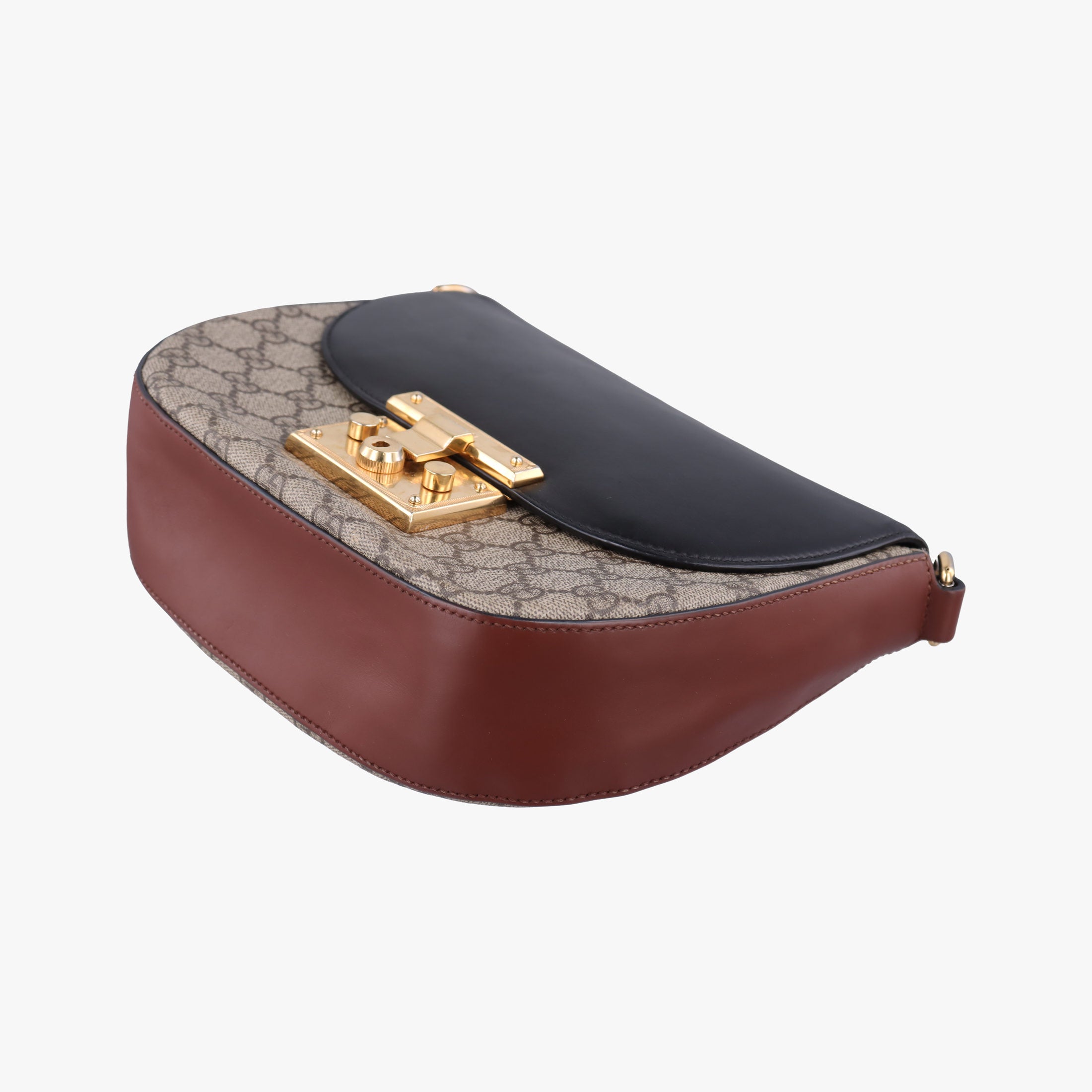 Vintage Gucci Padlock Guccissima Beige×Black PVC coated canvas×Leather 453189 shoulderbag | stylenewstar