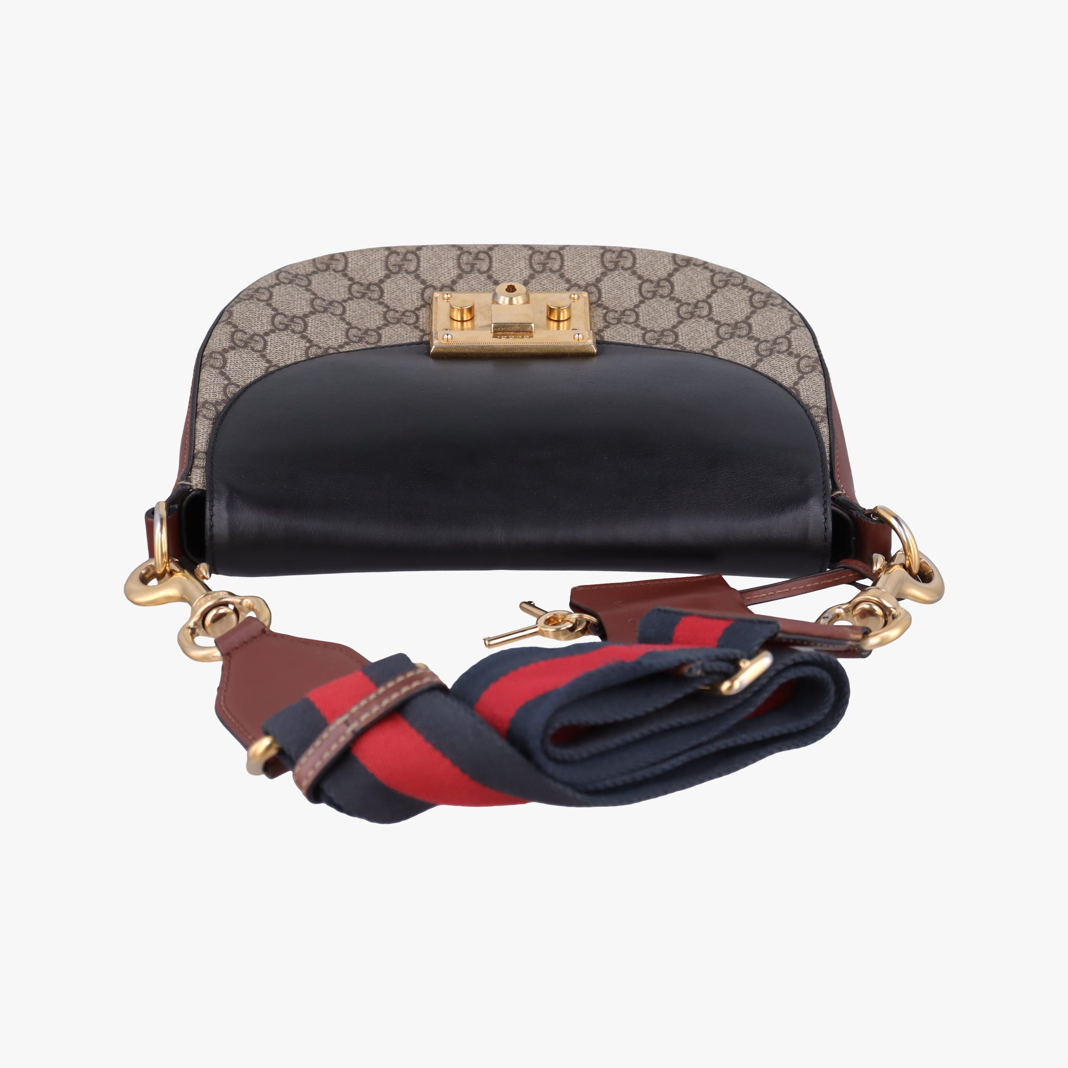 Vintage Gucci Padlock Guccissima Beige×Black PVC coated canvas×Leather 453189 shoulderbag | stylenewstar