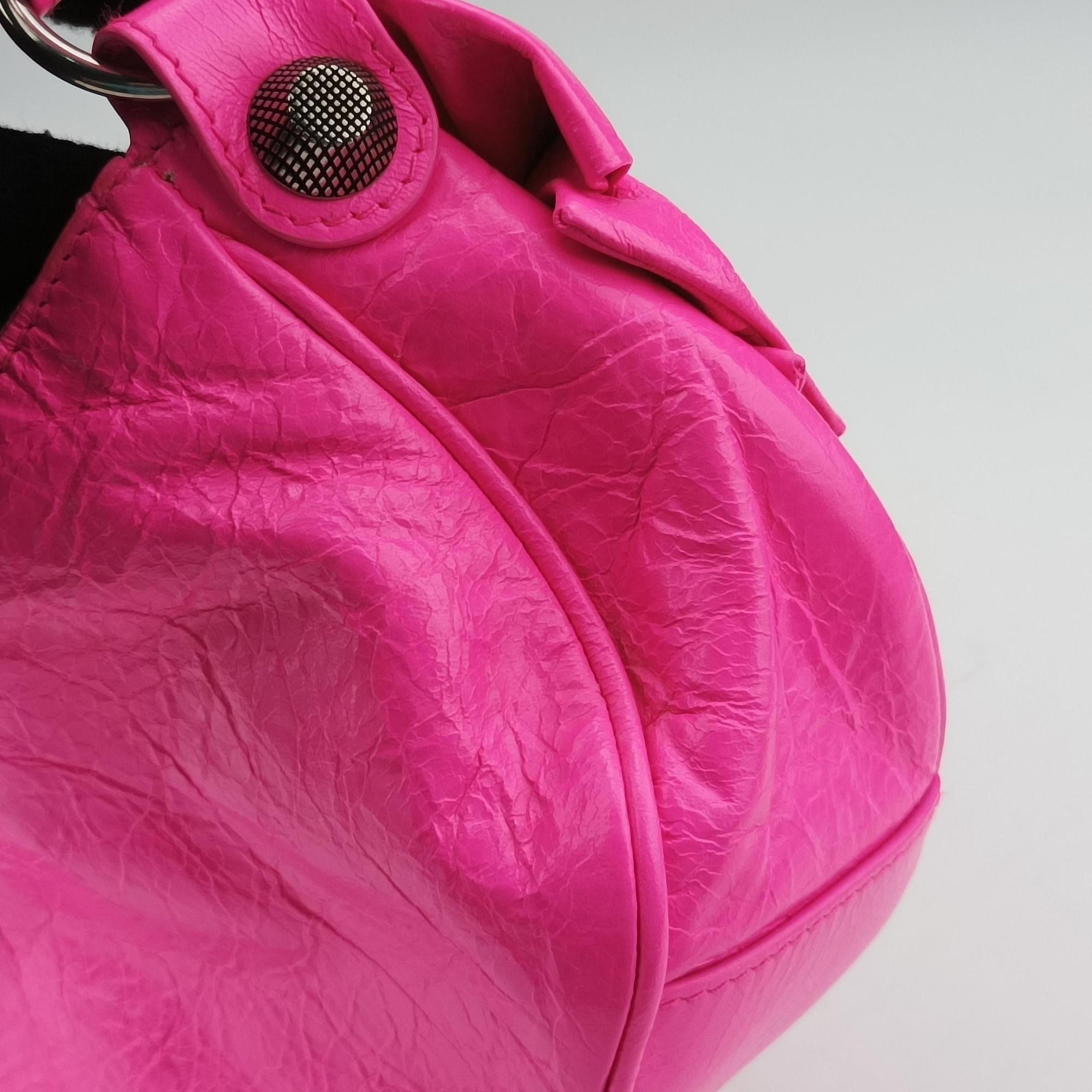 Pre-owned Balenciaga Le Cagole Rose Leather  shoulderbag | stylenewstar