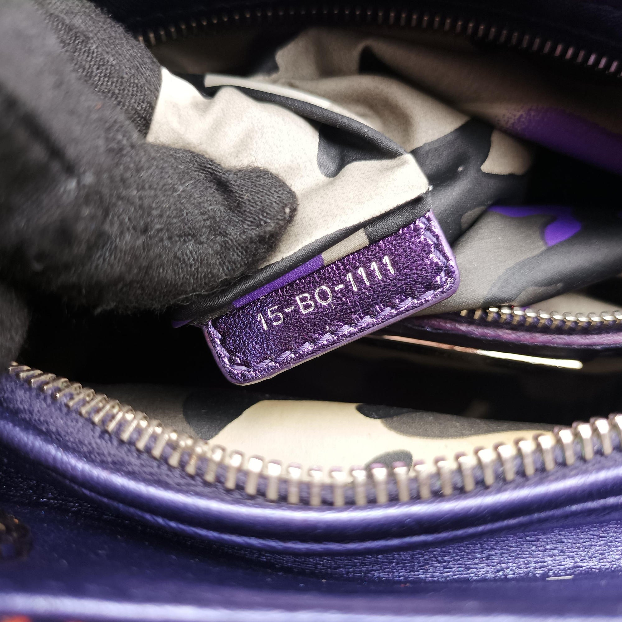 Pre-owned Christian Dior Lady Dior Purple×Orange×Brown Lambskin  shoulderbag | stylenewstar