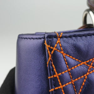 Pre-owned Christian Dior Lady Dior Purple×Orange×Brown Lambskin  shoulderbag | stylenewstar