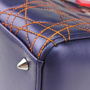 Pre-owned Christian Dior Lady Dior Purple×Orange×Brown Lambskin  shoulderbag | stylenewstar