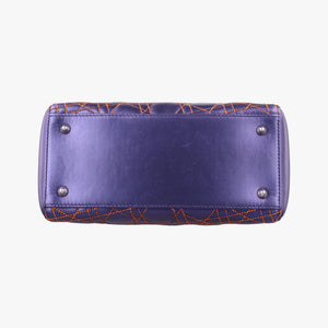 Pre-owned Christian Dior Lady Dior Purple×Orange×Brown Lambskin  shoulderbag | stylenewstar