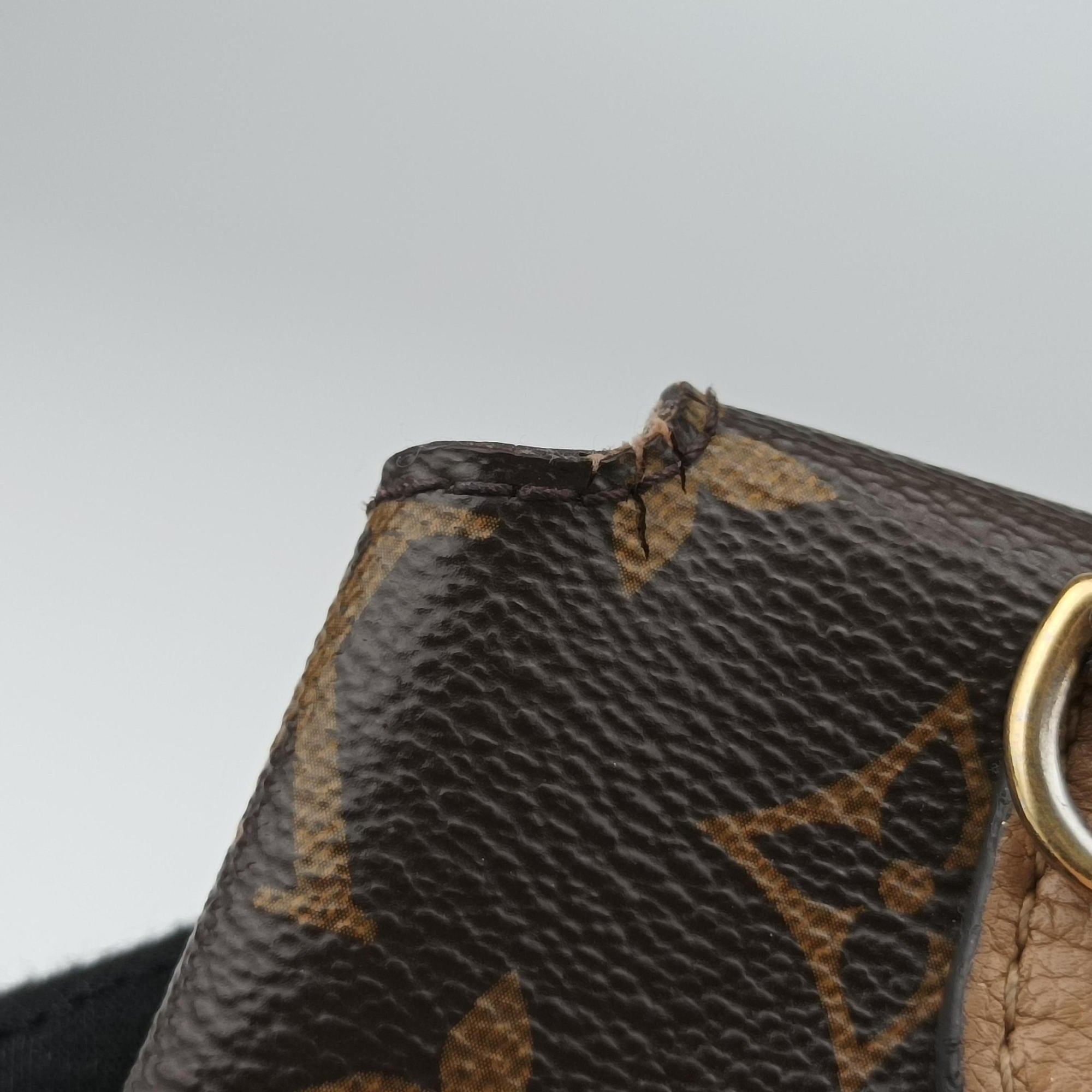 Pre-owned Louis Vuitton MARIGNAN brown×SESAME Monogram Canvas×calf leather M44544 shoulderbag | stylenewstar