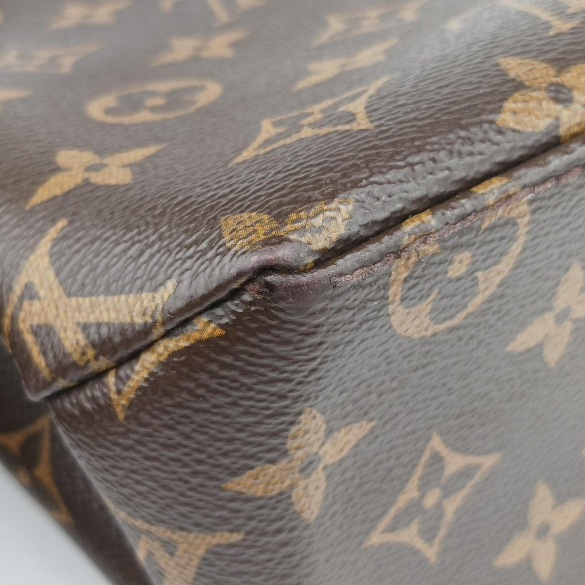 Pre-owned Louis Vuitton MARIGNAN brown×SESAME Monogram Canvas×calf leather M44544 shoulderbag | stylenewstar