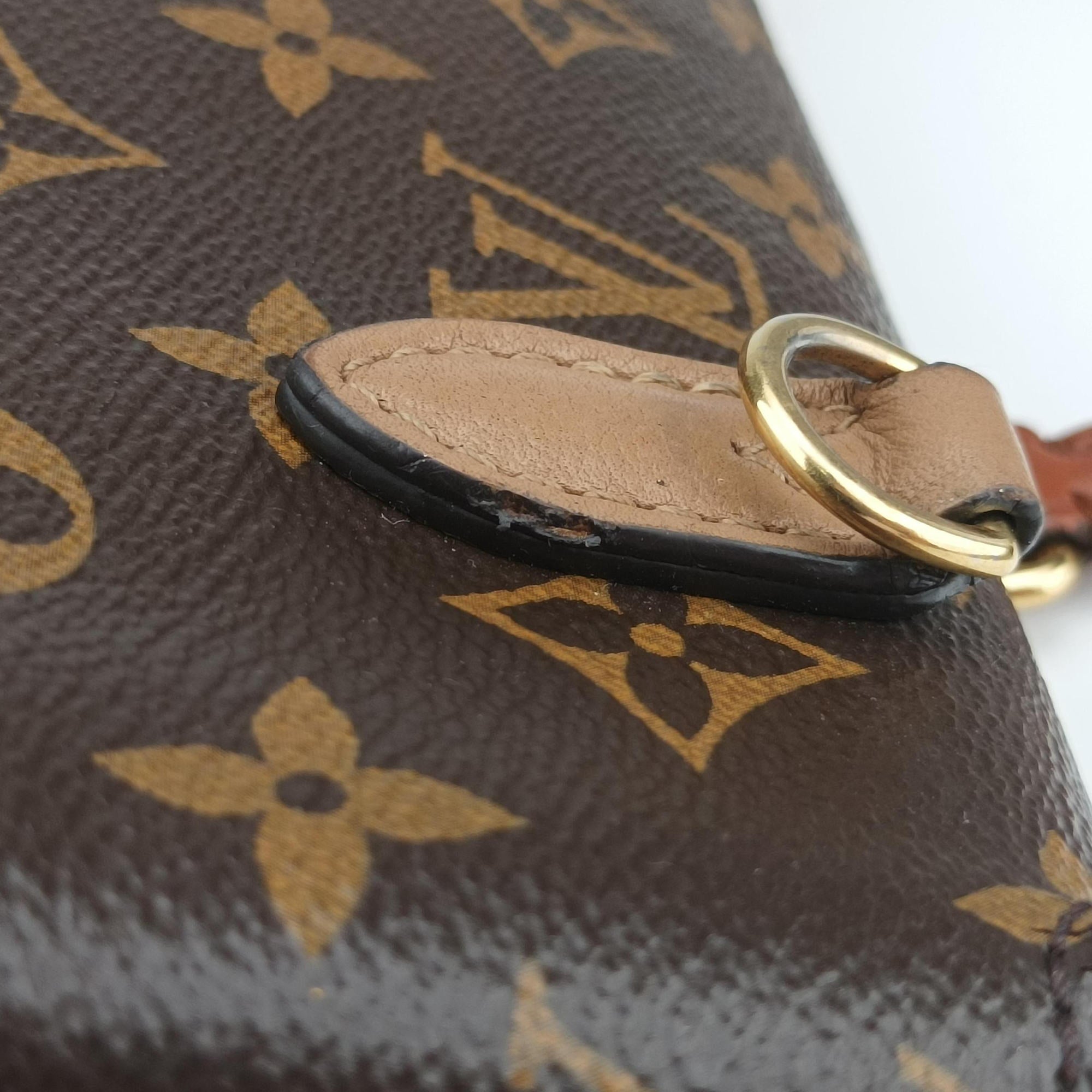 Pre-owned Louis Vuitton MARIGNAN brown×SESAME Monogram Canvas×calf leather M44544 shoulderbag | stylenewstar