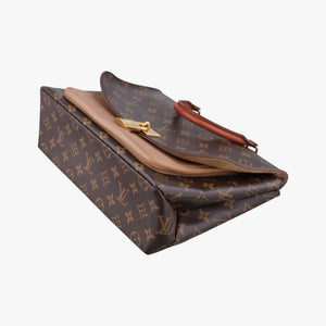Pre-owned Louis Vuitton MARIGNAN brown×SESAME Monogram Canvas×calf leather M44544 shoulderbag | stylenewstar