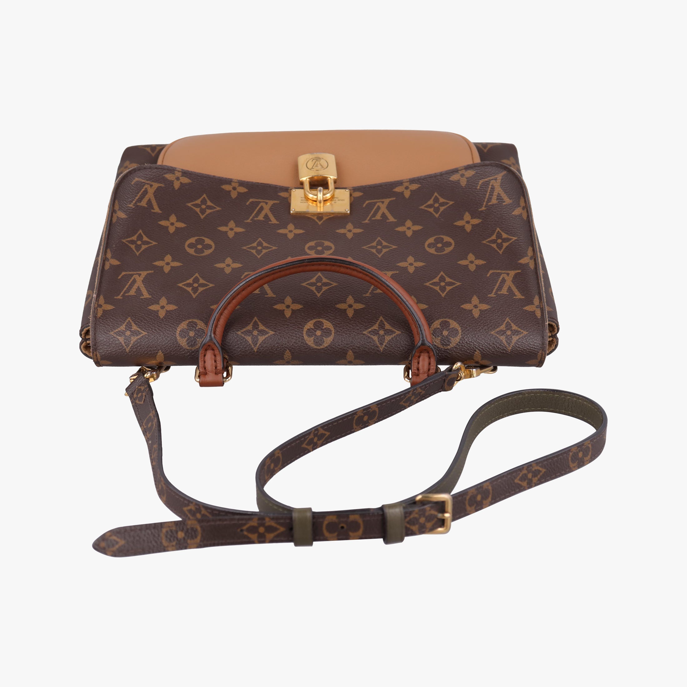 Secondhand Louis Vuitton MARIGNAN brown×SESAME Monogram Canvas×calf leather M44259 shoulderbag | stylenewstar