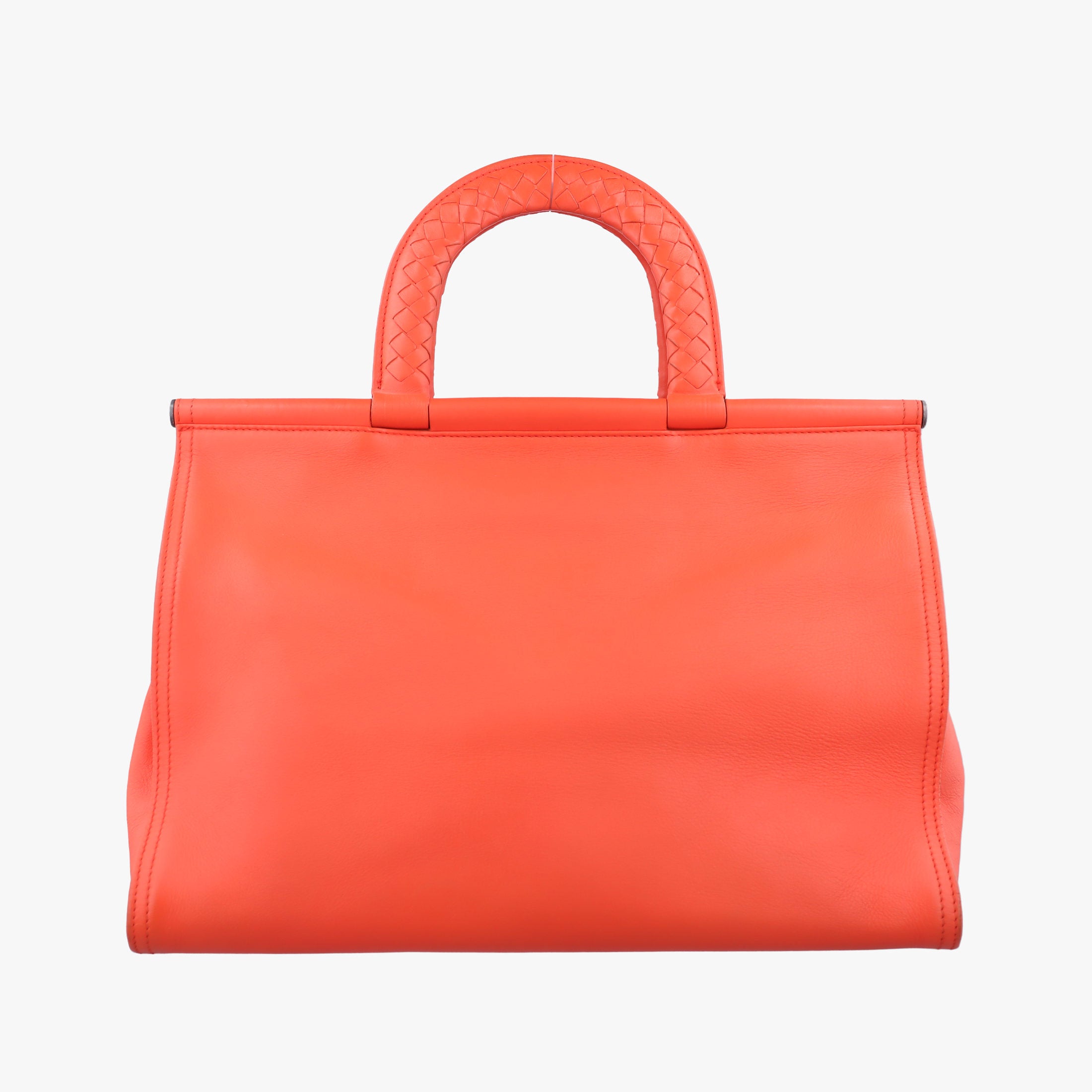 Secondhand Bottega Veneta Intrecciato Orange lambskin  handbag | stylenewstar