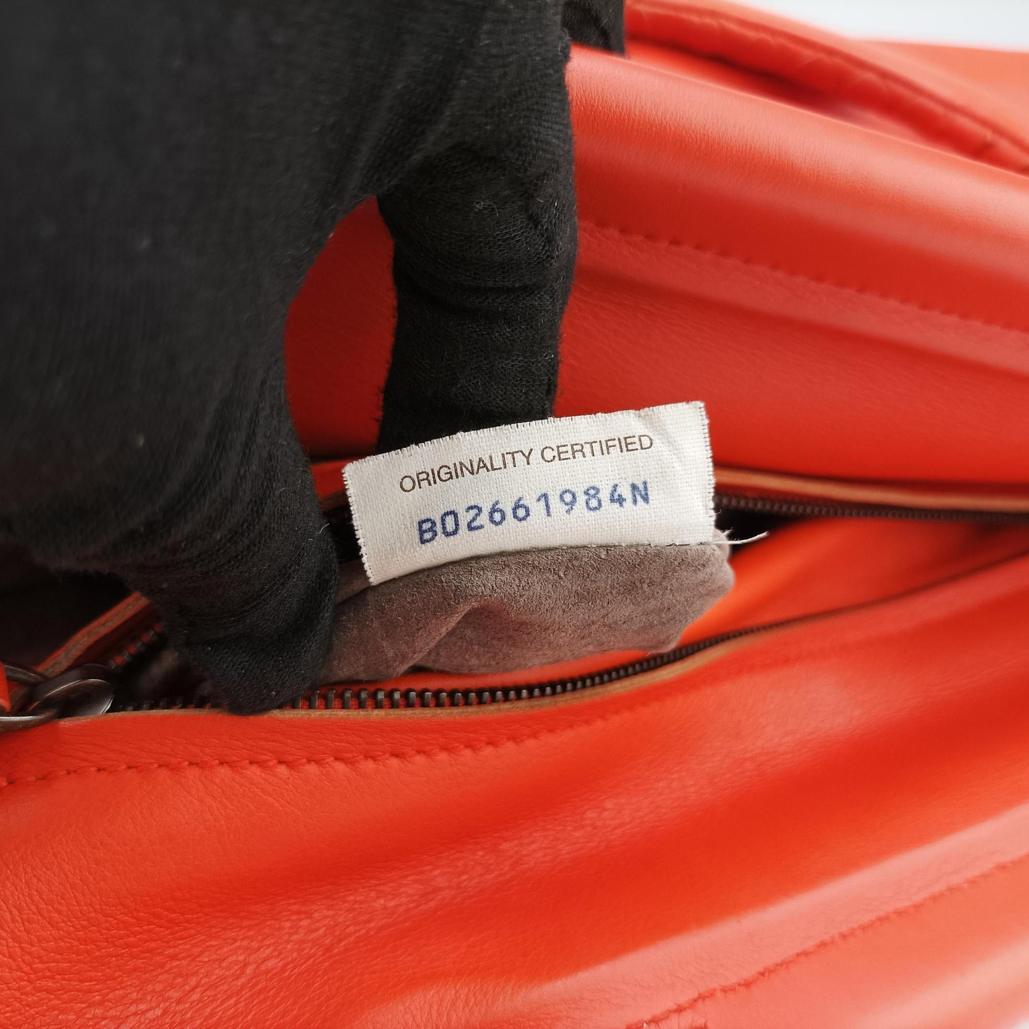 Secondhand Bottega Veneta Intrecciato Orange lambskin  handbag | stylenewstar