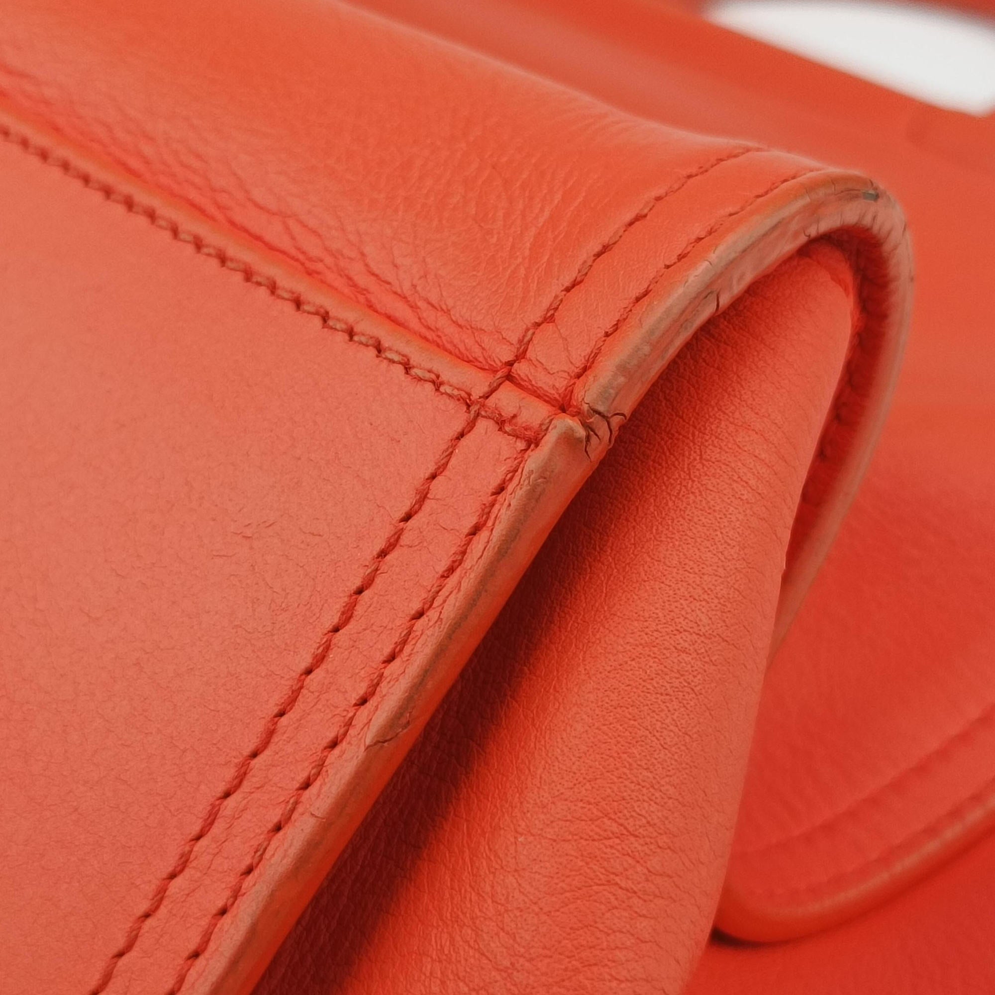Secondhand Bottega Veneta Intrecciato Orange lambskin  handbag | stylenewstar