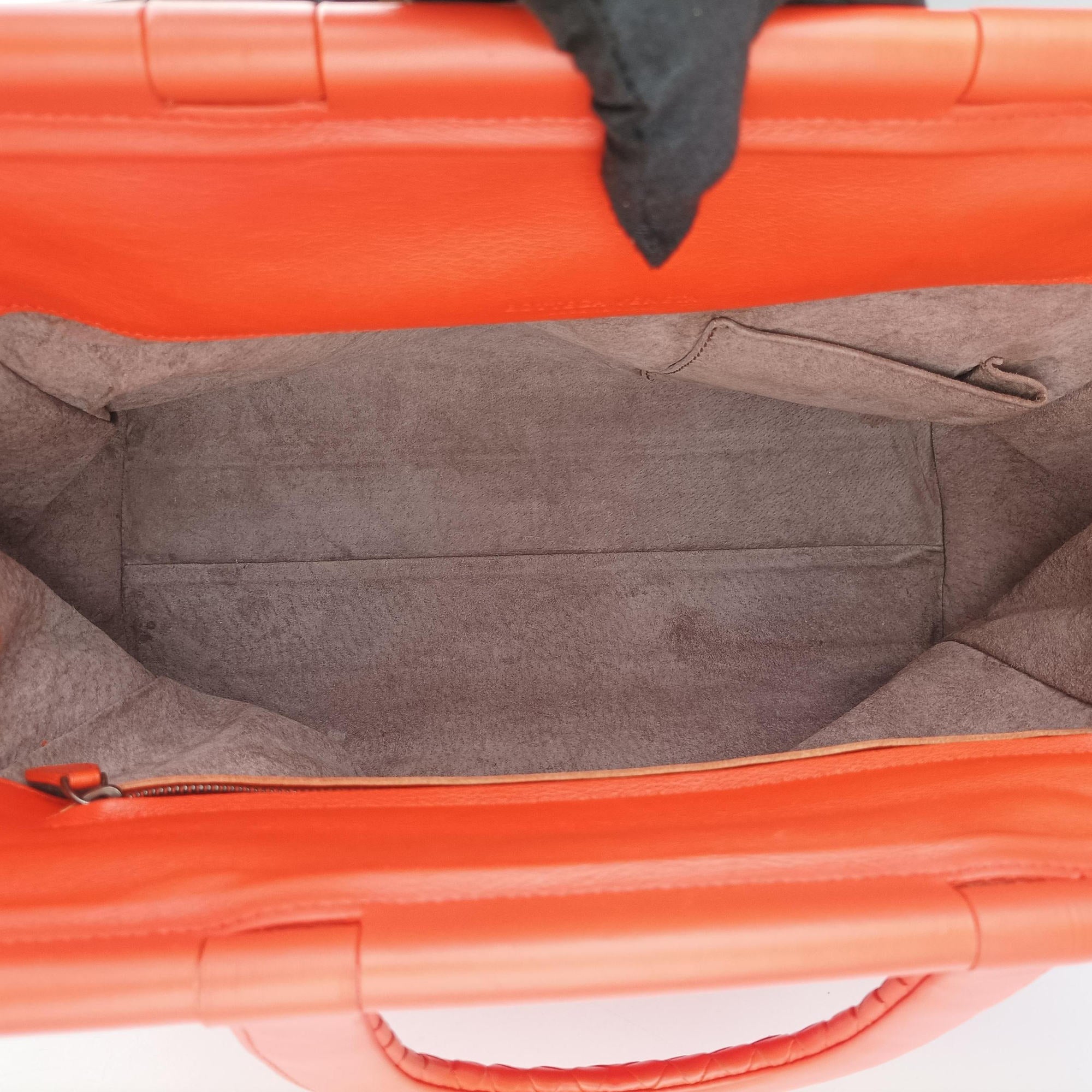 Secondhand Bottega Veneta Intrecciato Orange lambskin  handbag | stylenewstar