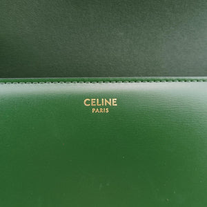 Pre-owned Celine Triomphe Green Leather  shoulderbag | stylenewstar