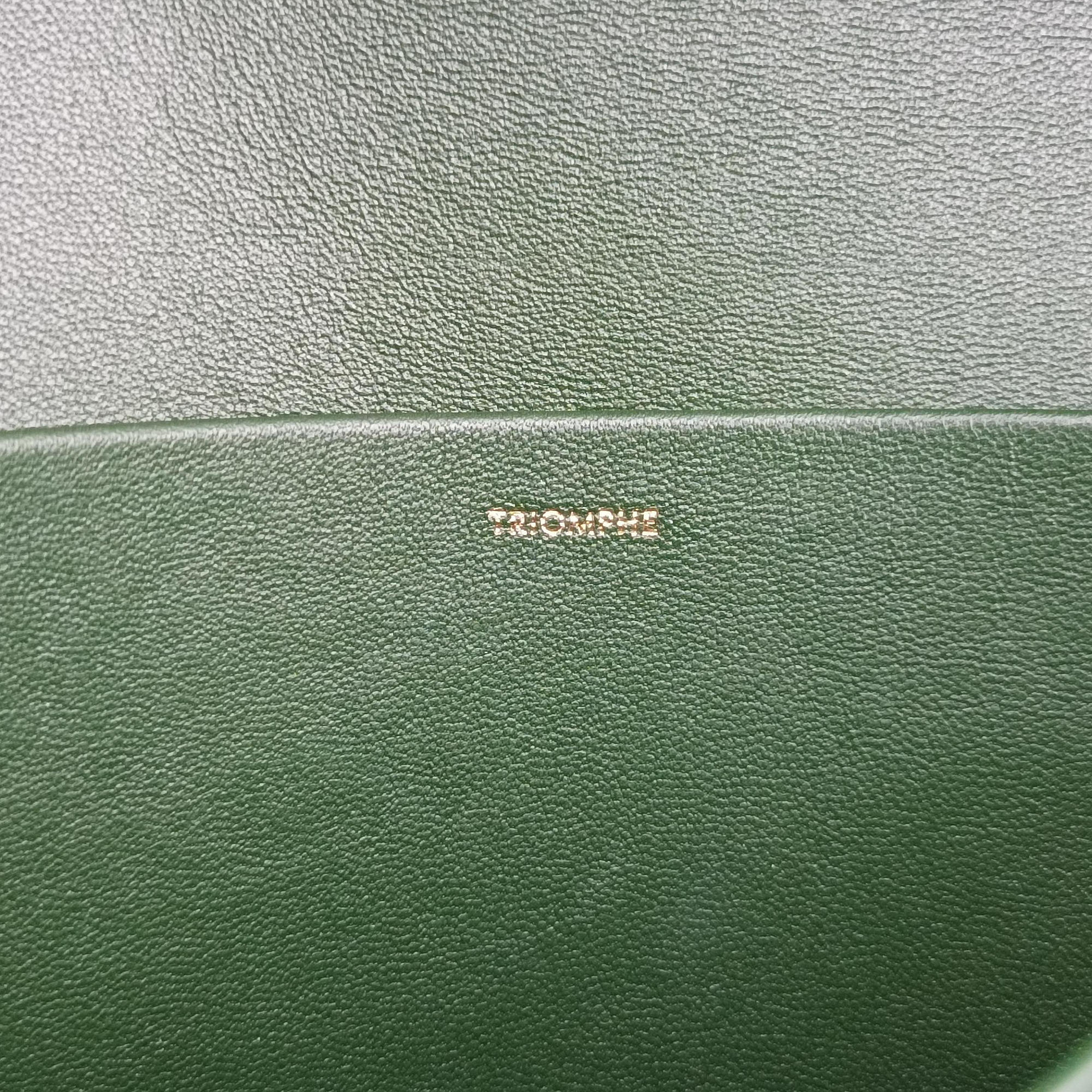 Pre-owned Celine Triomphe Green Leather  shoulderbag | stylenewstar