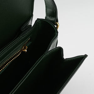 Pre-owned Celine Triomphe Green Leather  shoulderbag | stylenewstar