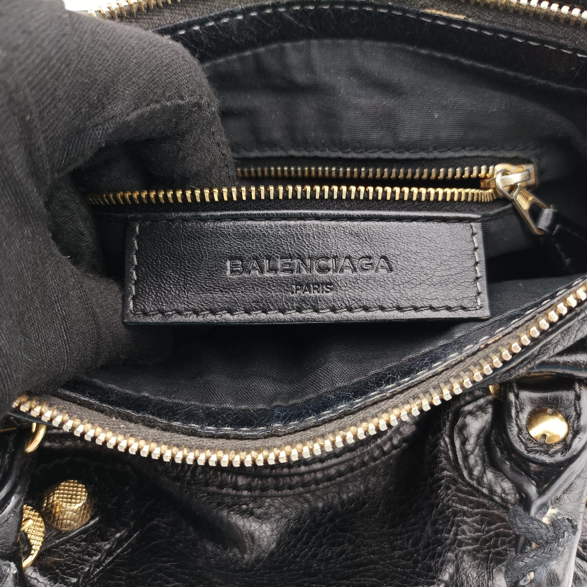 Vintage Balenciaga Giant City Black lambskin  handbag | stylenewstar